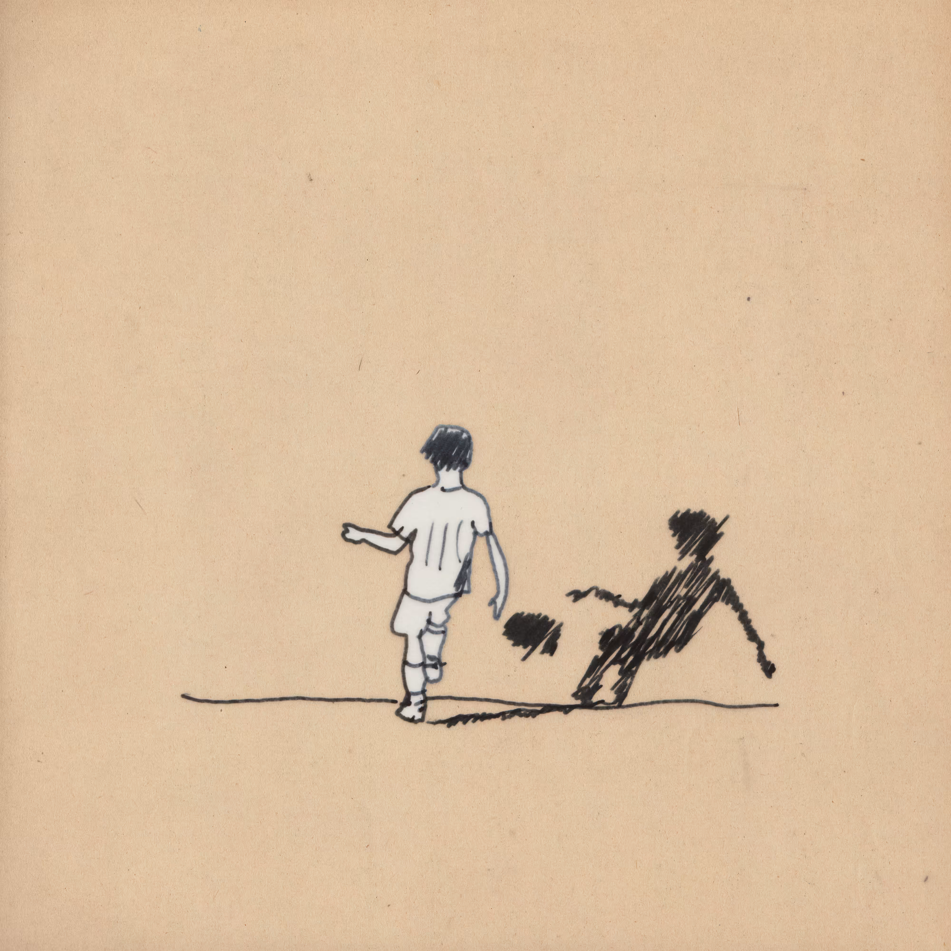 a ball, a child, a wall