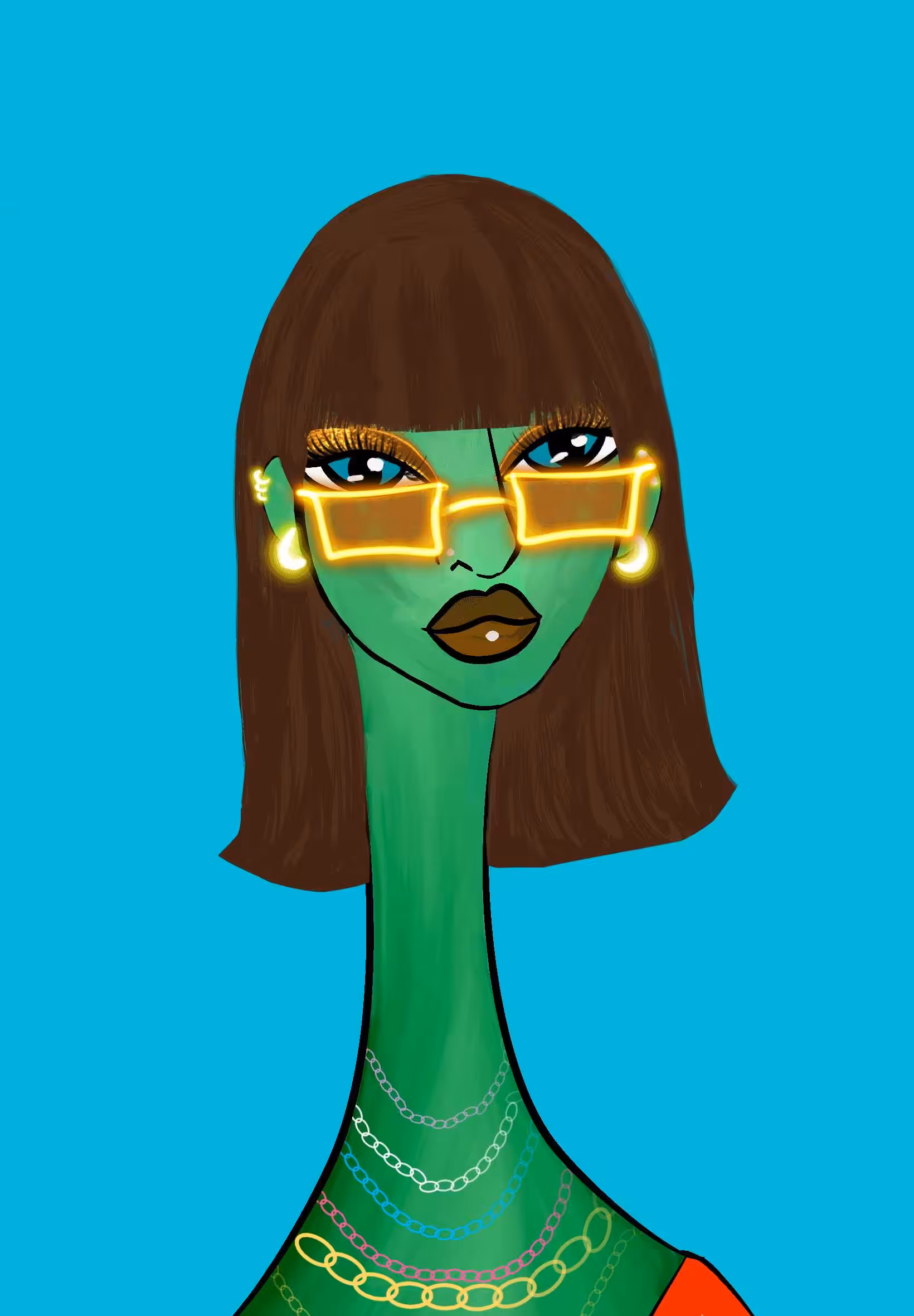 Long Neckie Lady #1099