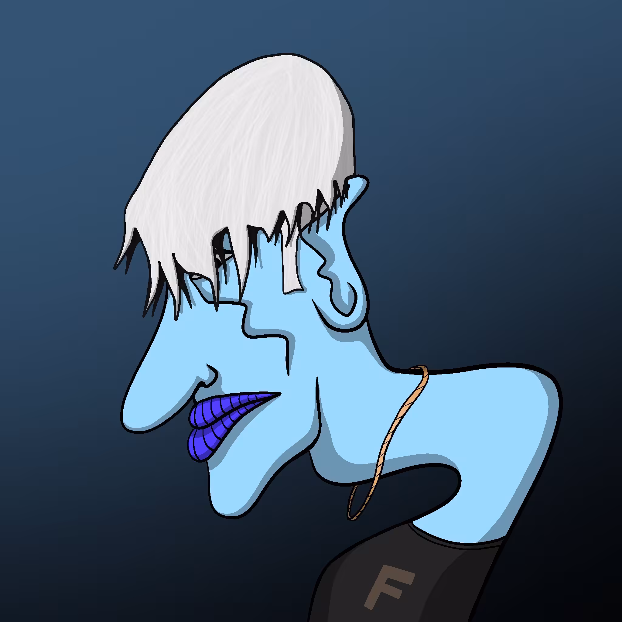 #74 White Hair Punk Face