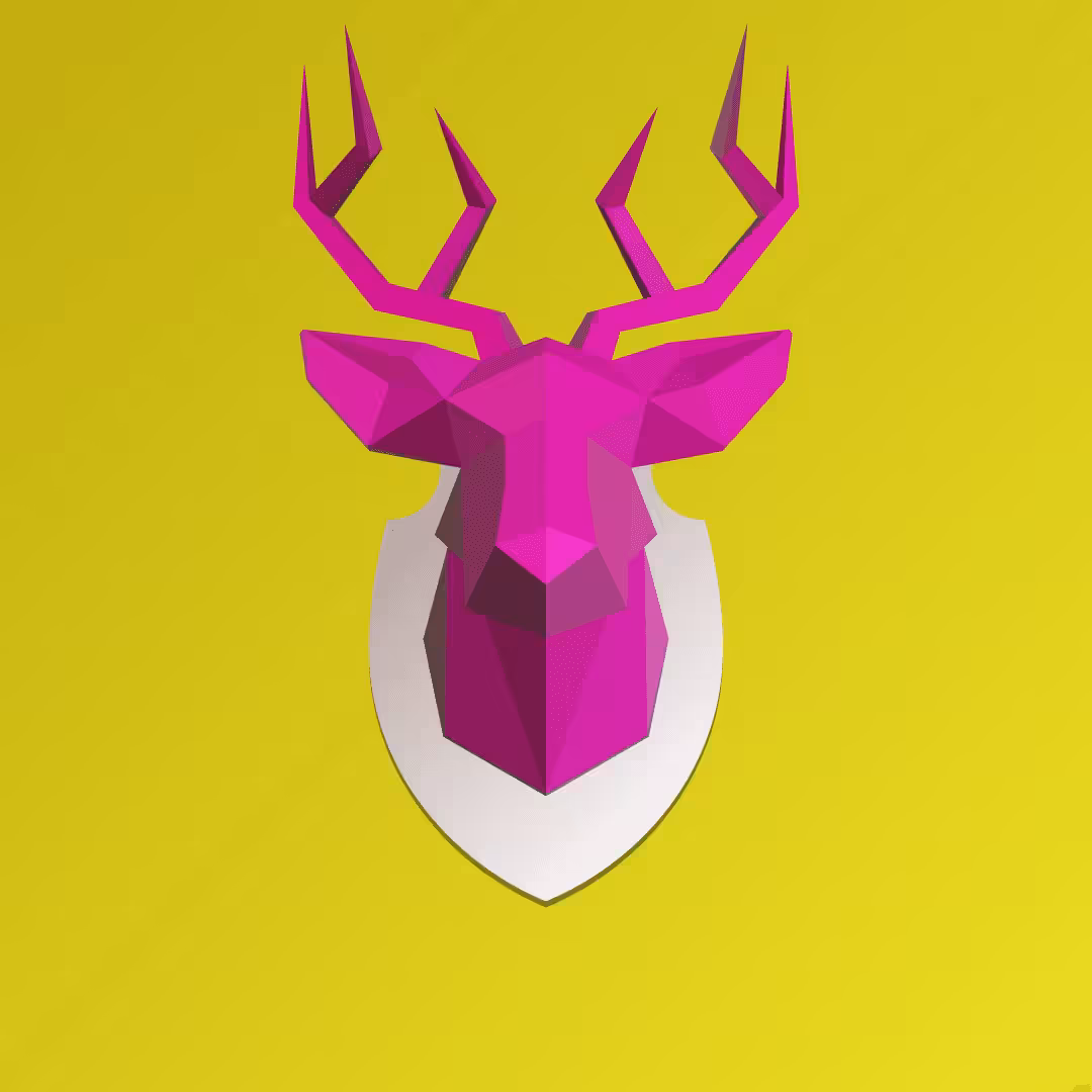 Pink_yellow_Deer_on_my_wall