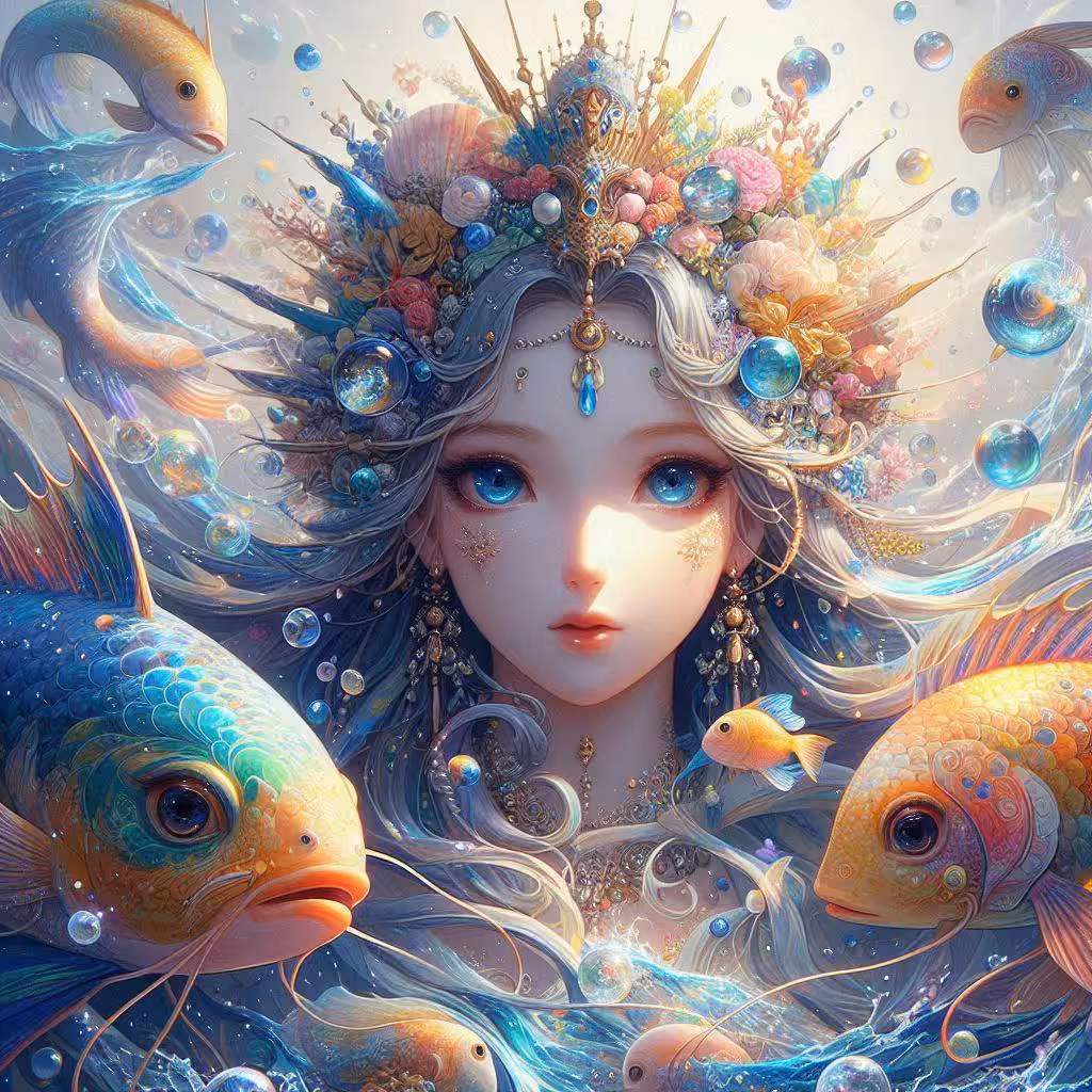 A girl in the arms of the sea