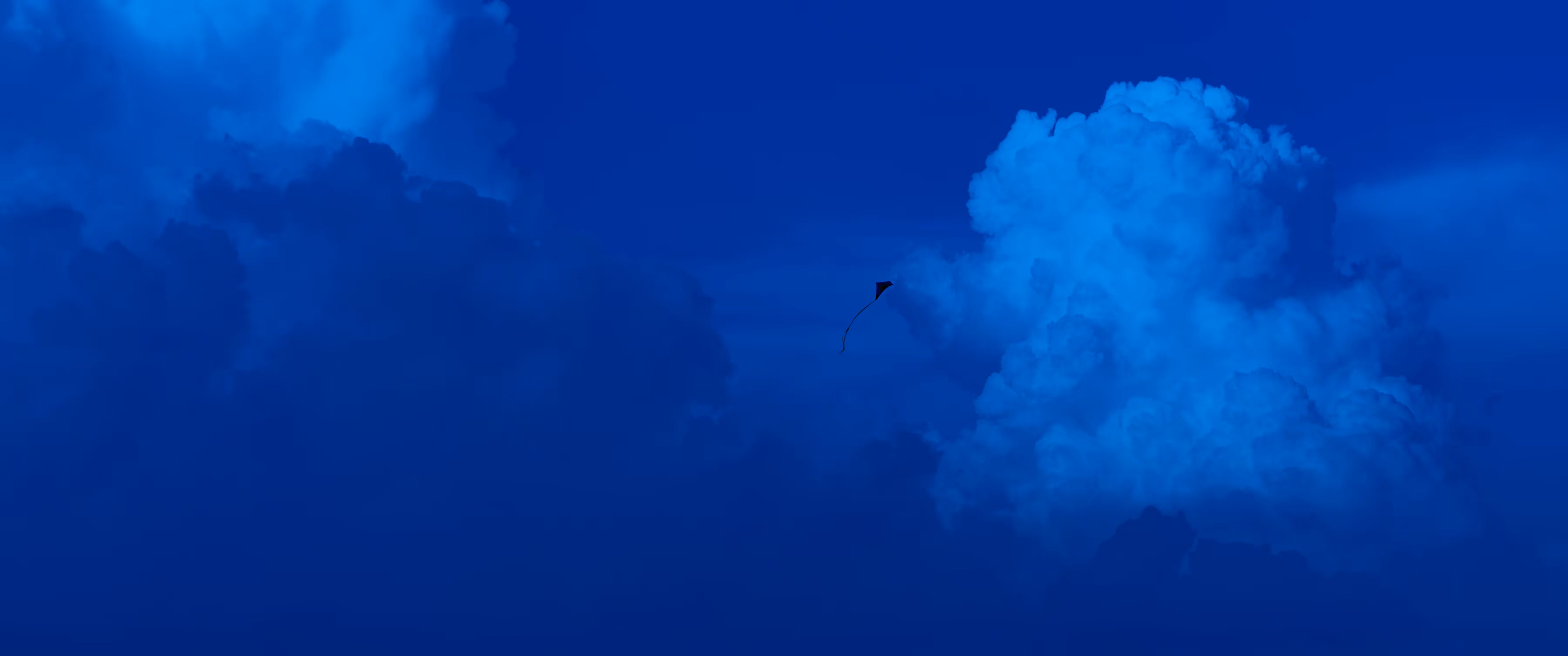 floating in blue