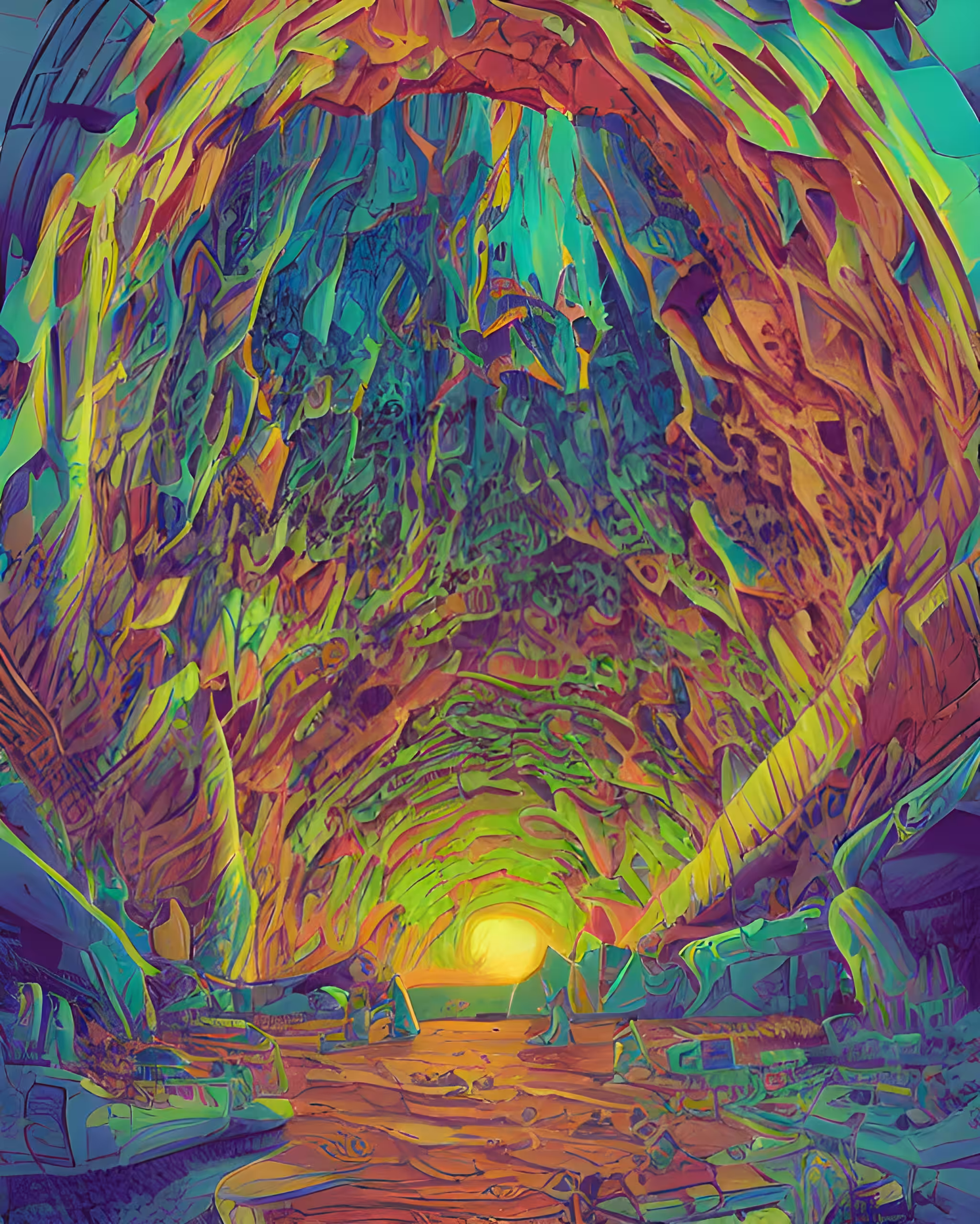 In a cave on a distant planet