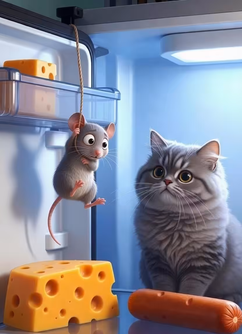 A mouse has been caught!