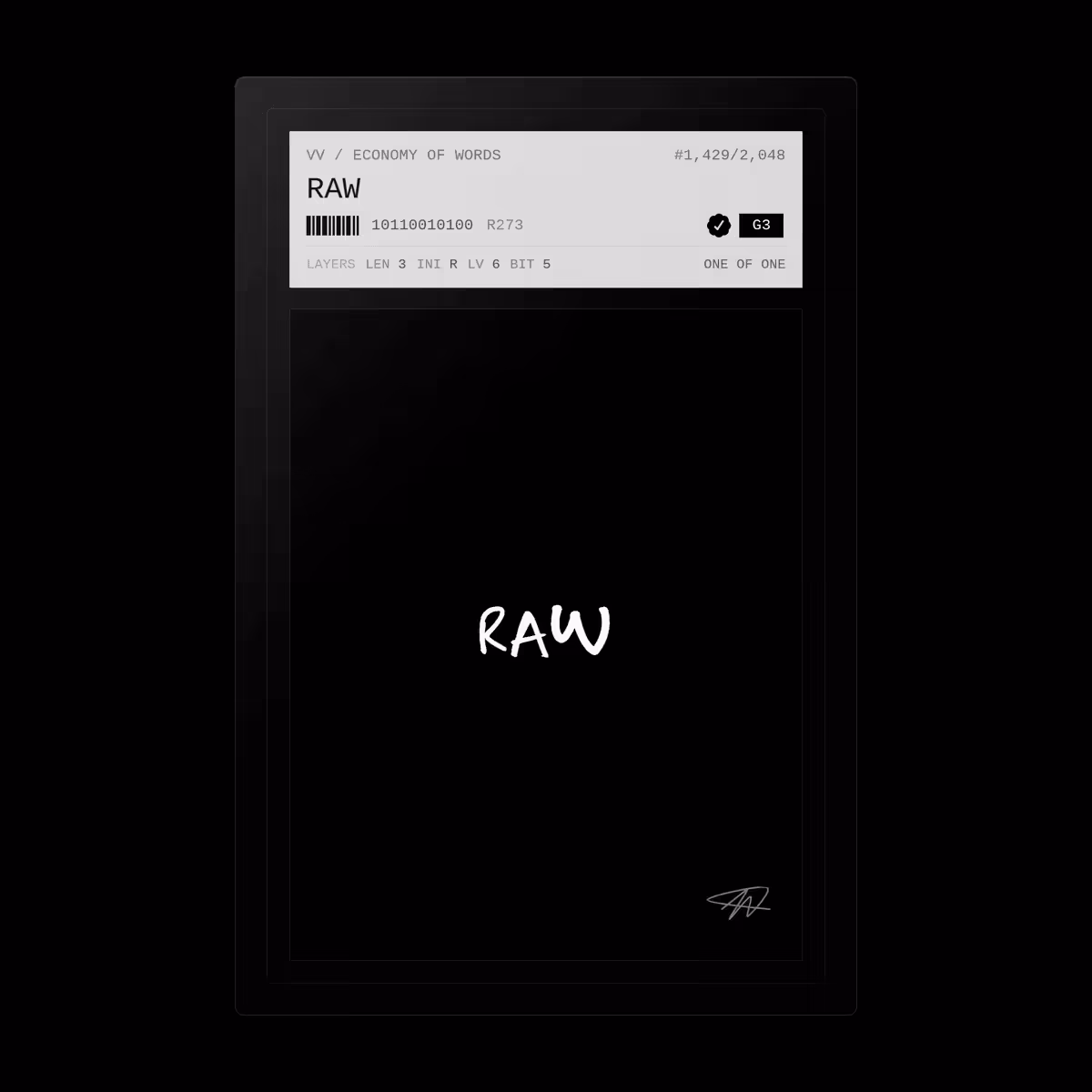 Economy of Words: RAW · #1429