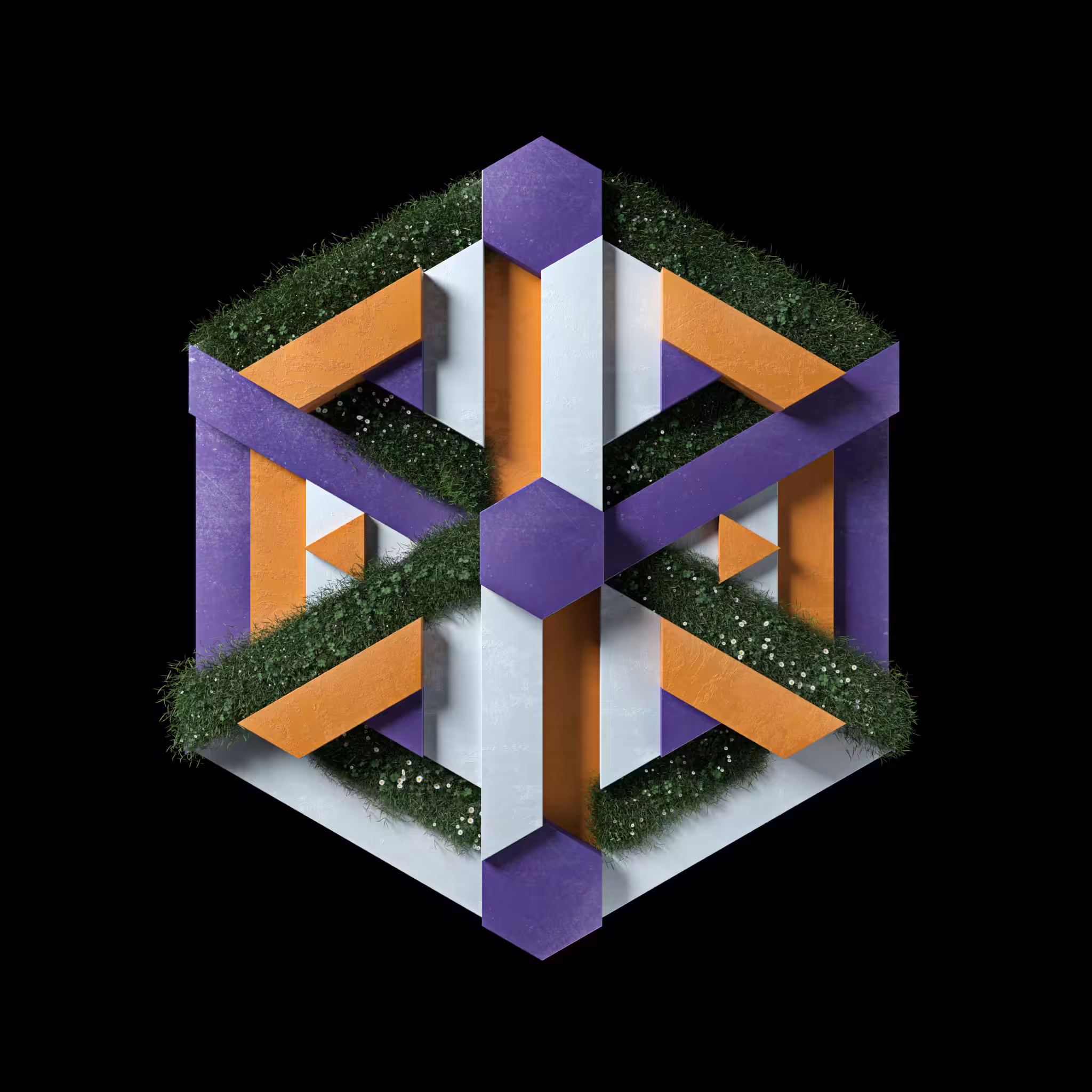 Hexagonal Grass #001