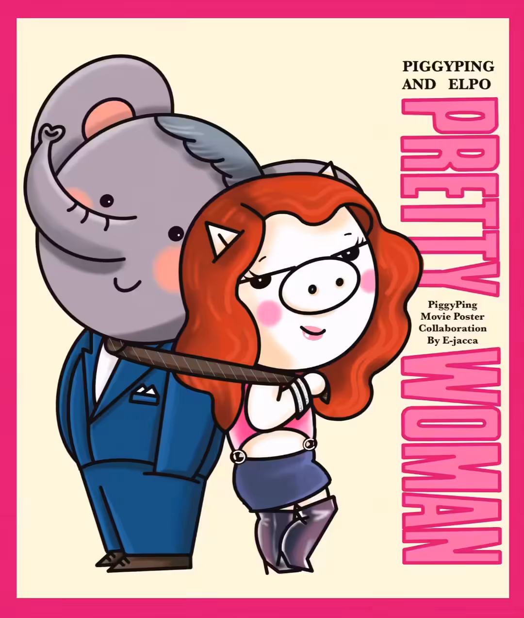 E-jaccaNFT-PiggyPing Movie Poster Collaboration #6 Pretty Woman