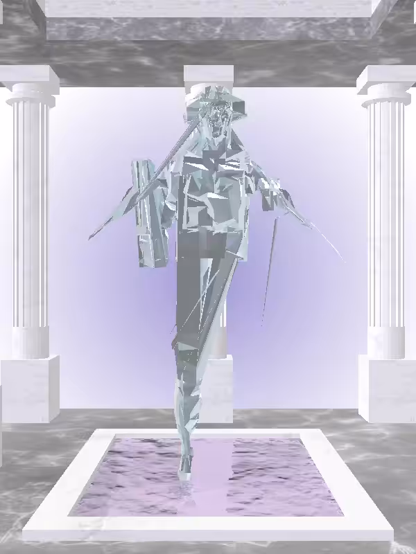 HeavenComputer: The Fragmented Jumping Shimmery Blue Man #3194