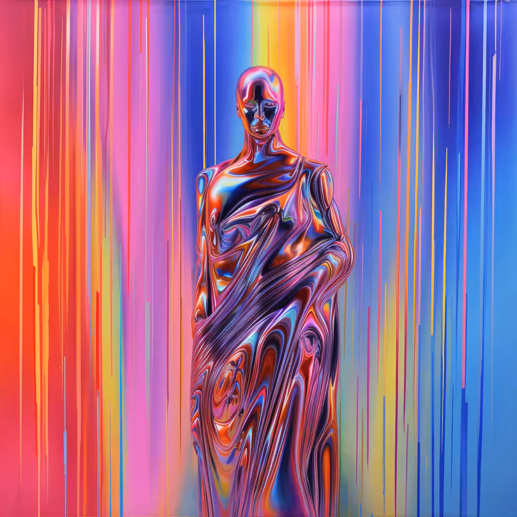 Chromatic Encounters: The Captivating Contrasts: Mystic Sheen: Metallic Veil