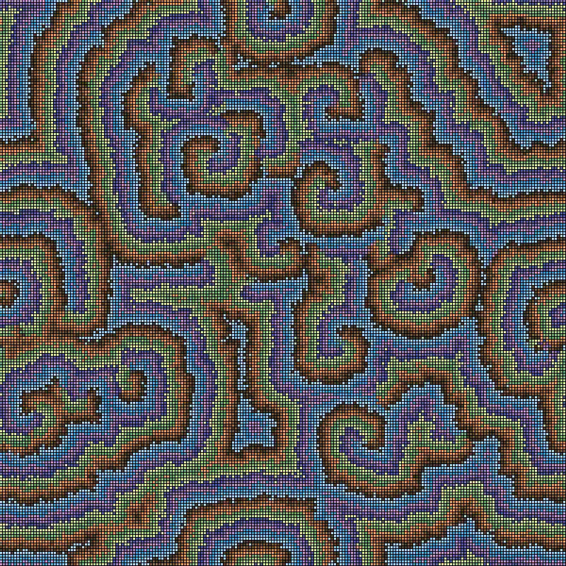 Reaction Diffusion Cellular Automata #4