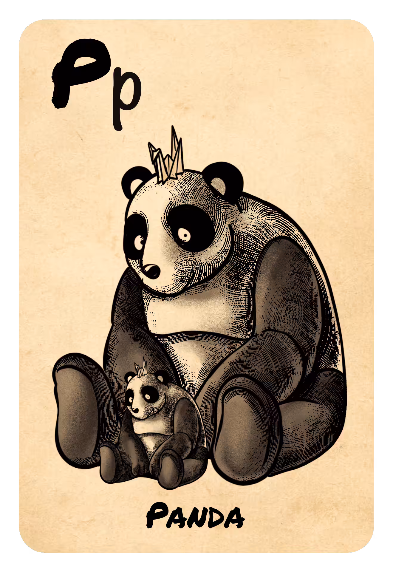 Alphabet Card Letters of SEWER STORY: P Panda