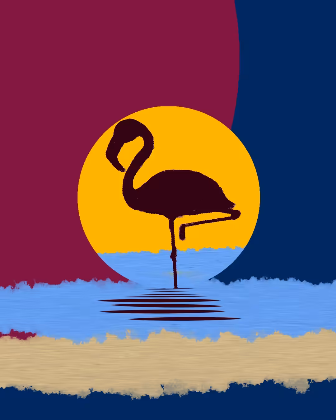 Flamingo among minimalism
