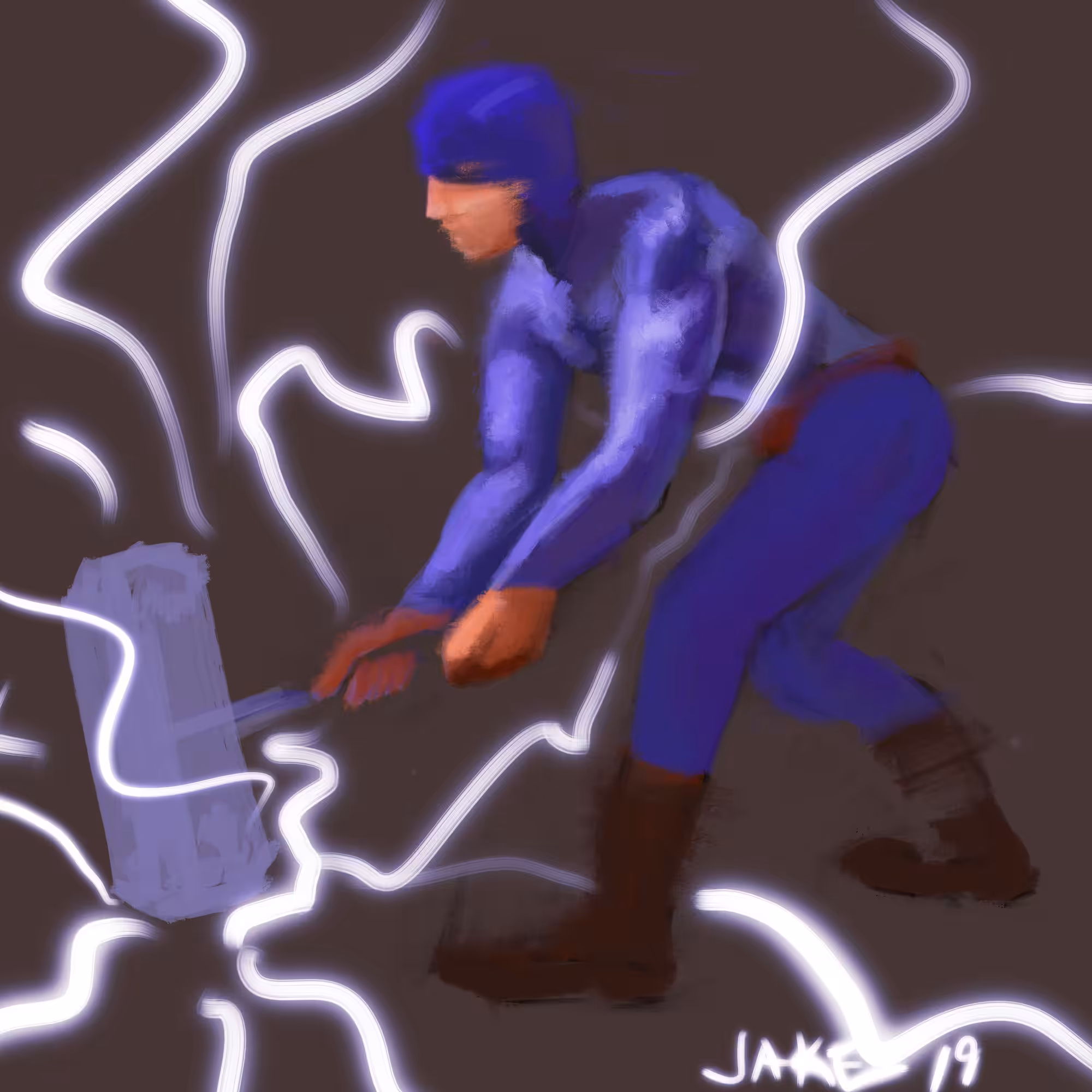 Blockchain Immortalized Capt with Hammer