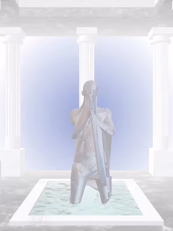 HeavenComputer: The Praying Stealth Dark Blue Woman #7418