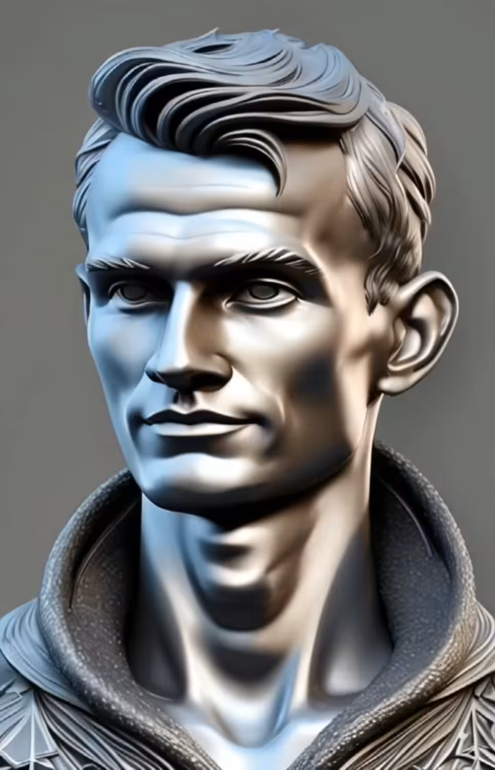 FAMOUS SCULPTURES: Vitalik Buterin - Silver sculpture - #objkt4objkt