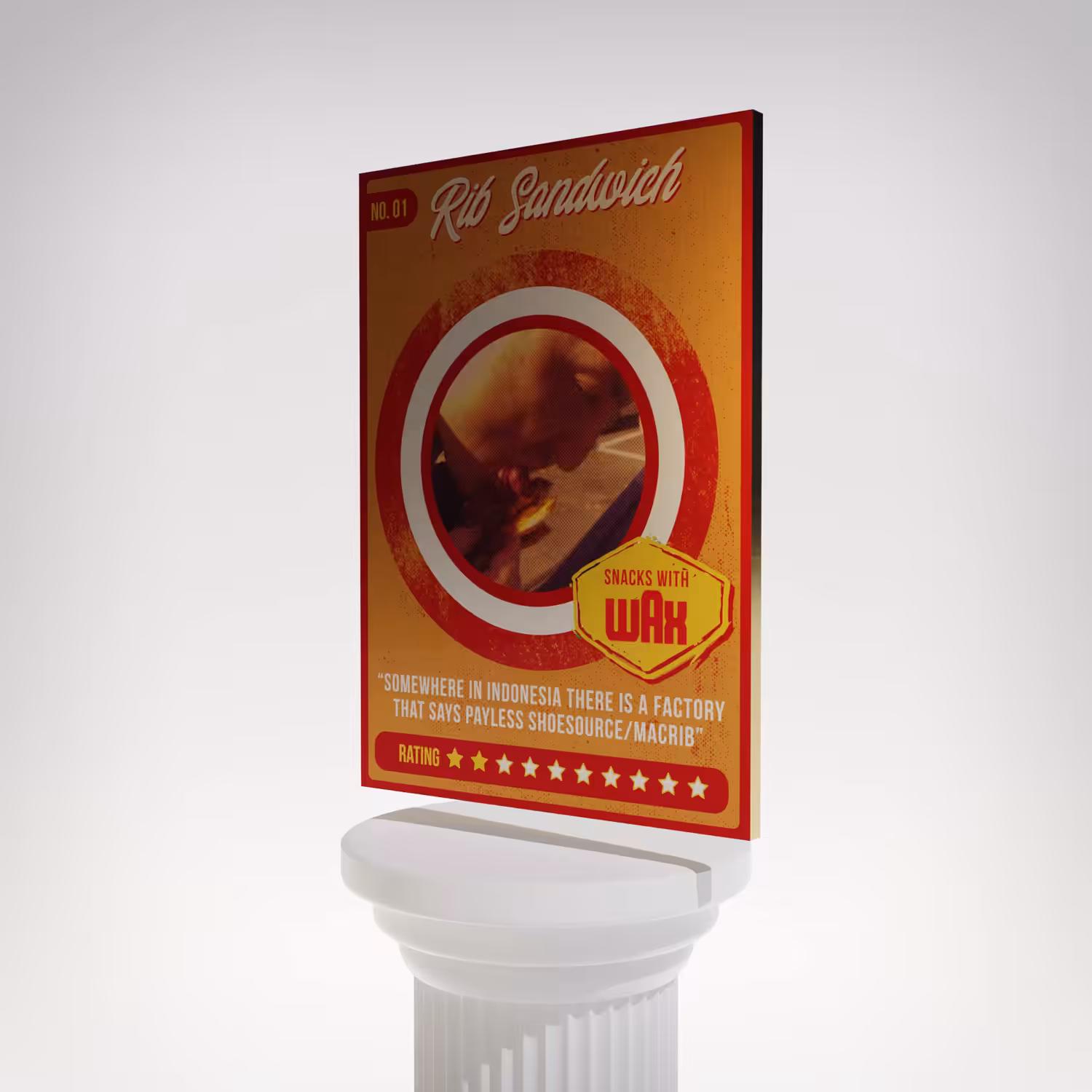01_Limited Edition Snacks With Wax 'Rib Sandwich' GOLD Card