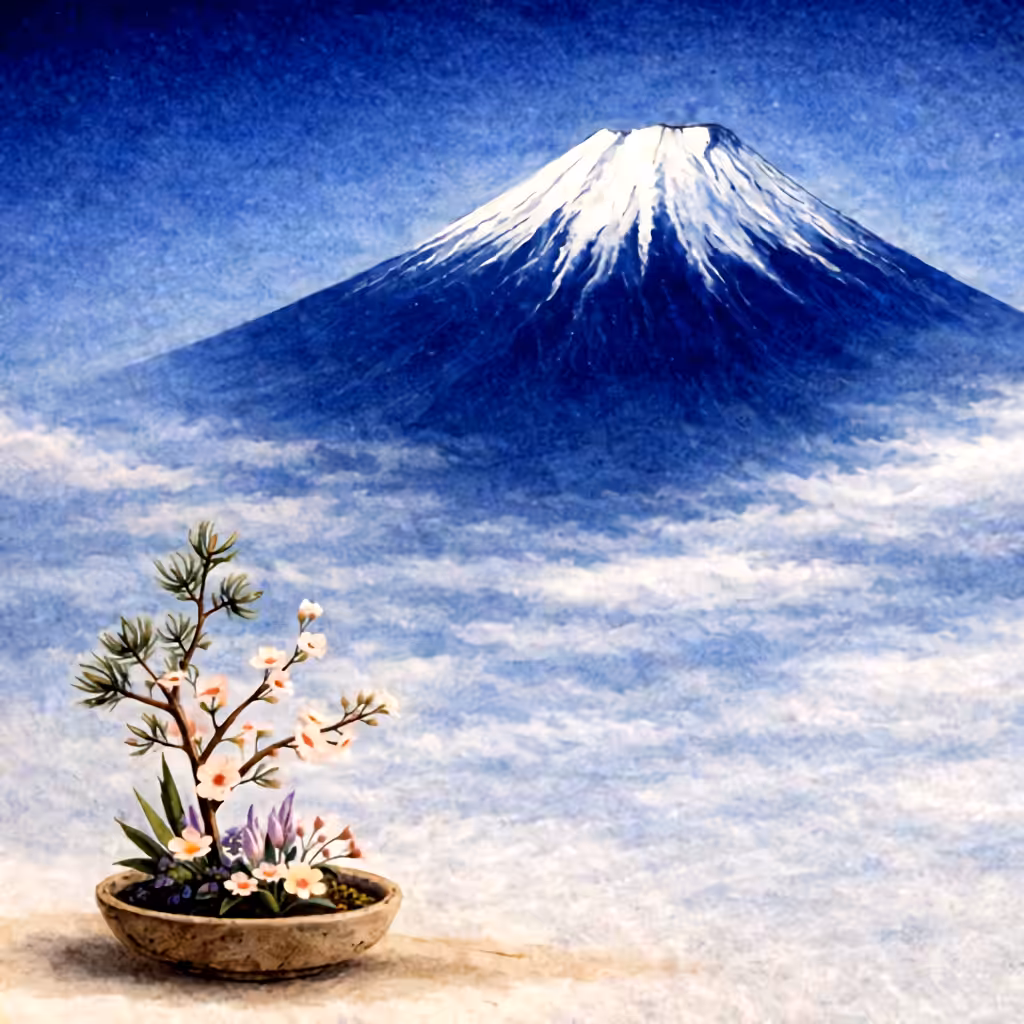 Simple Fuji Art: Quiet Arrangement