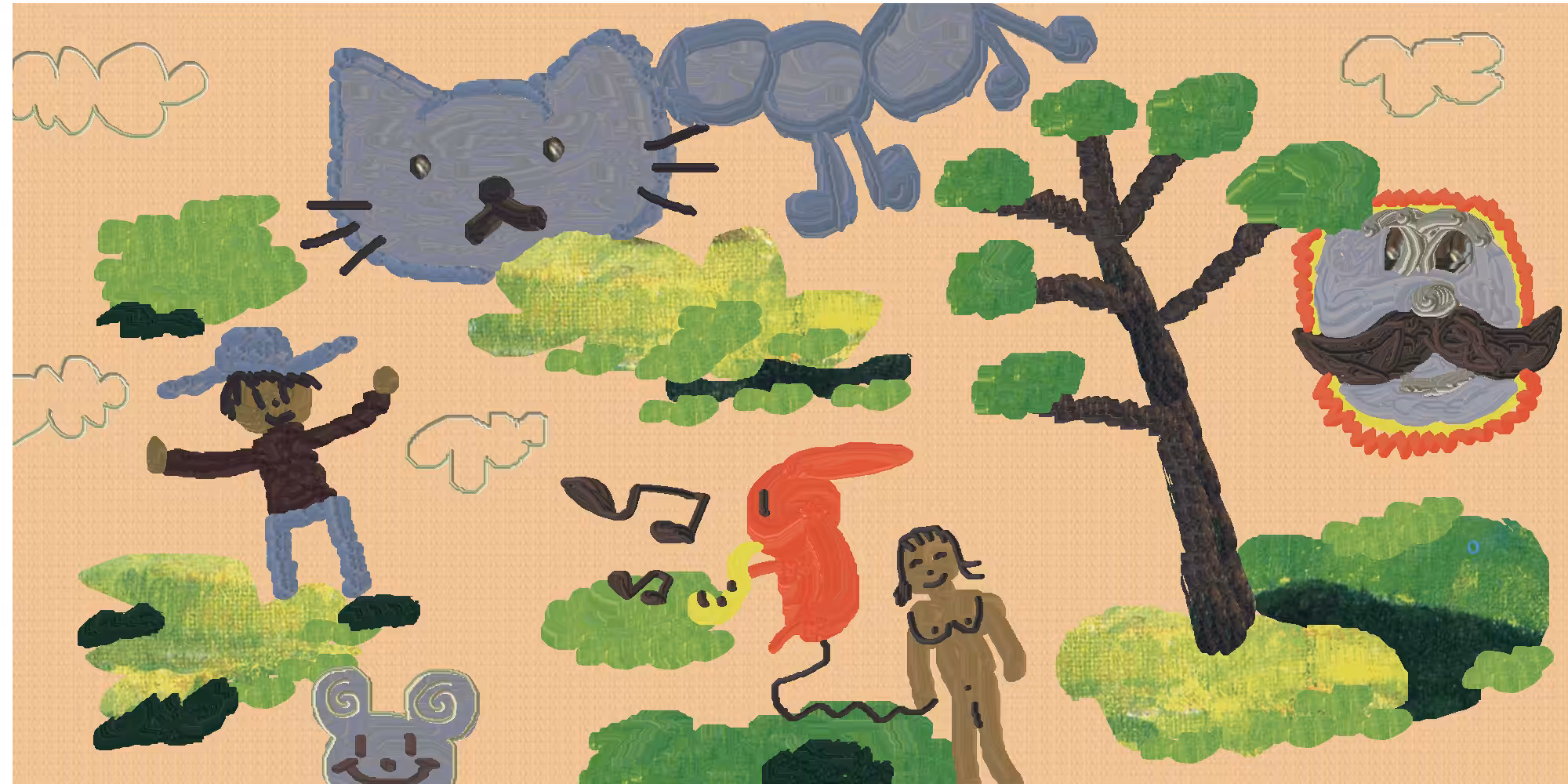 collage pieces of mental cuts: picnic of dreams