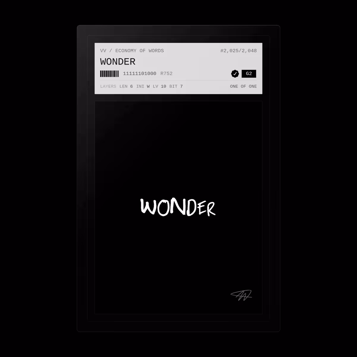 Economy of Words: WONDER · #2025