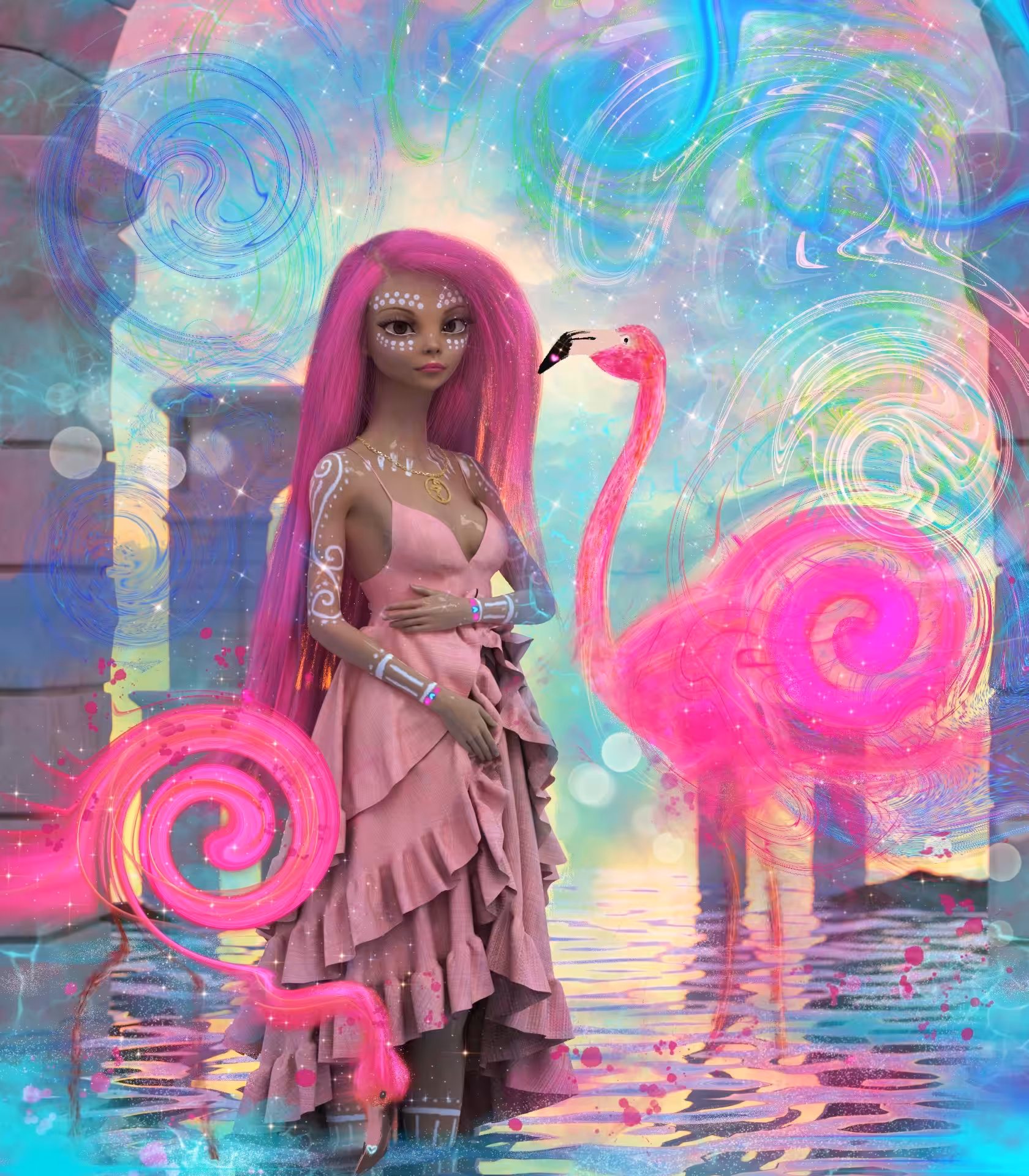 Pink spiral  #14