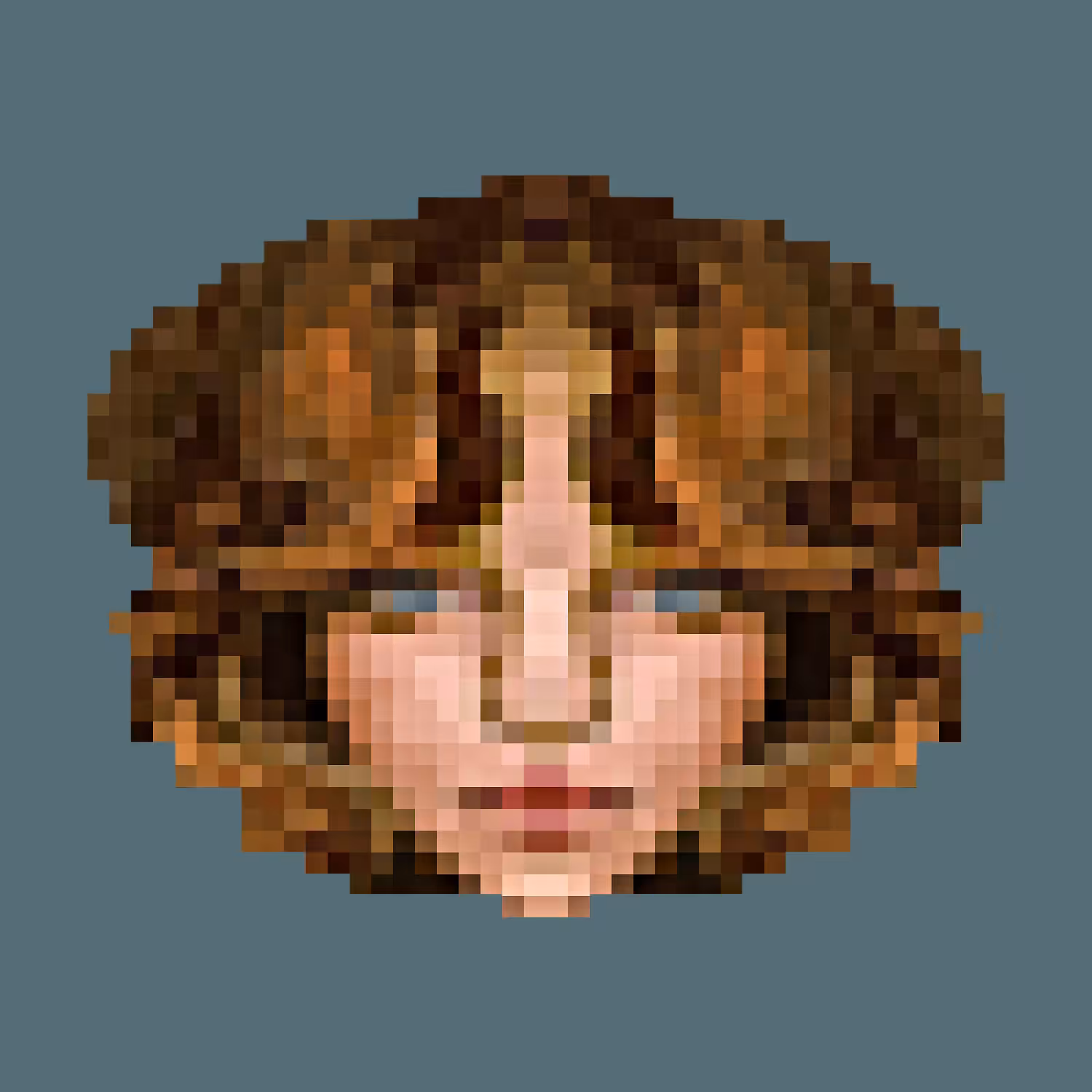 red hair girl with ocean eyes (pixelate)