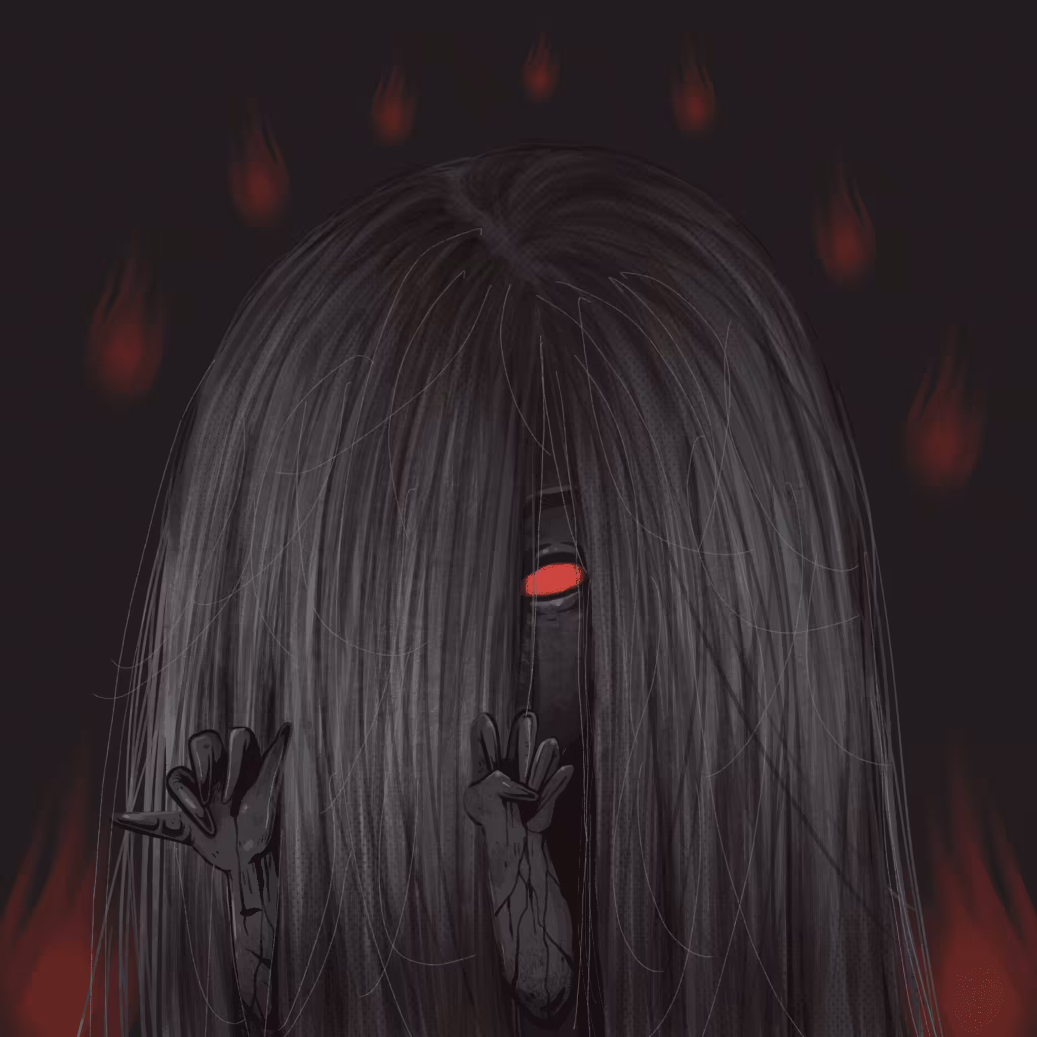 MISSING NOSE RED EYE GHOST