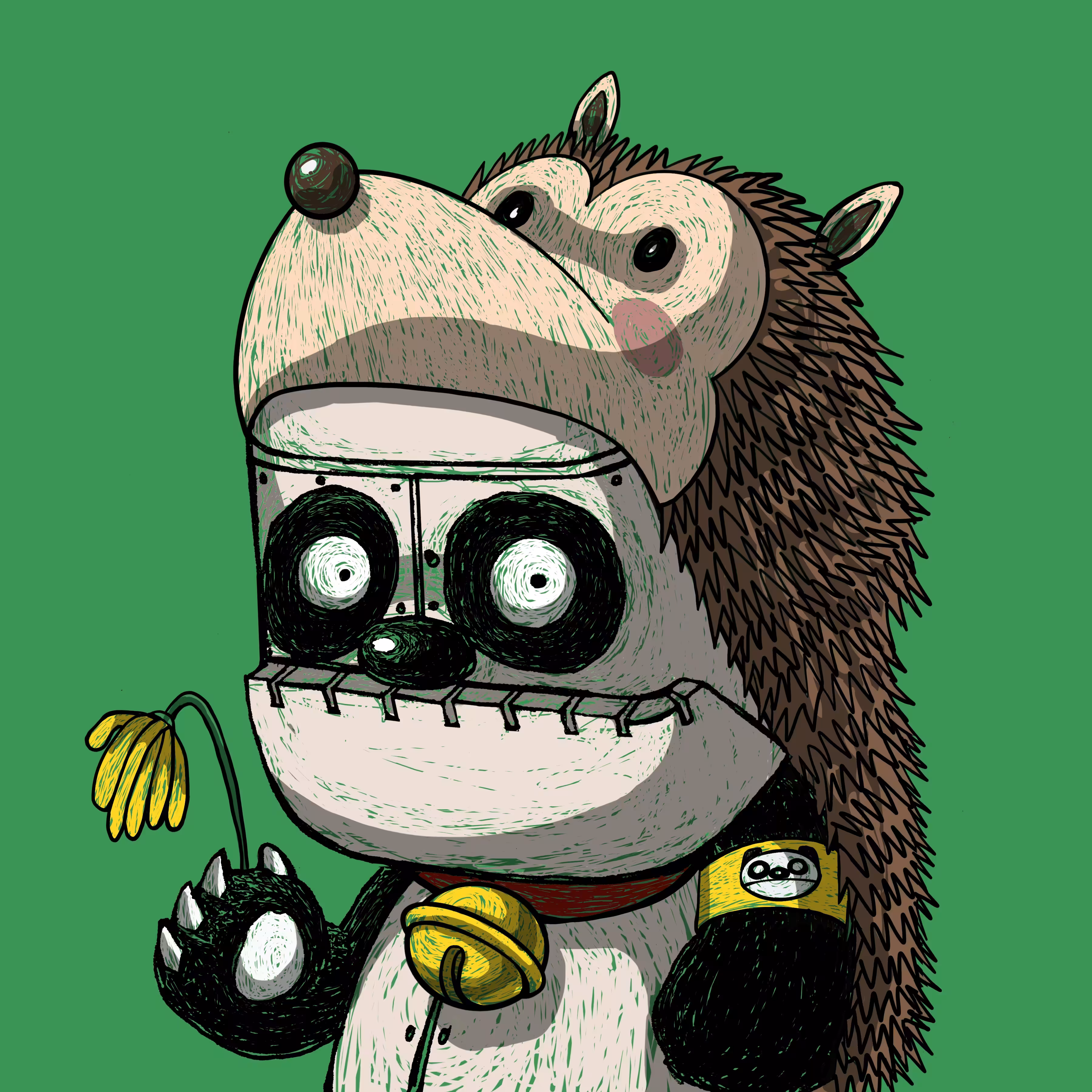 Papadou in a dwarf hedgehog costume