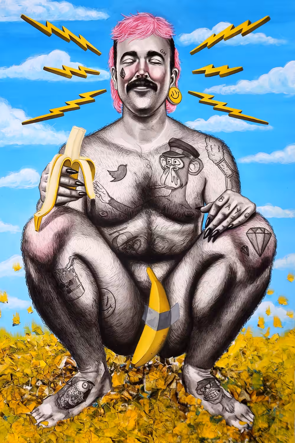 MAN EATS BANANA