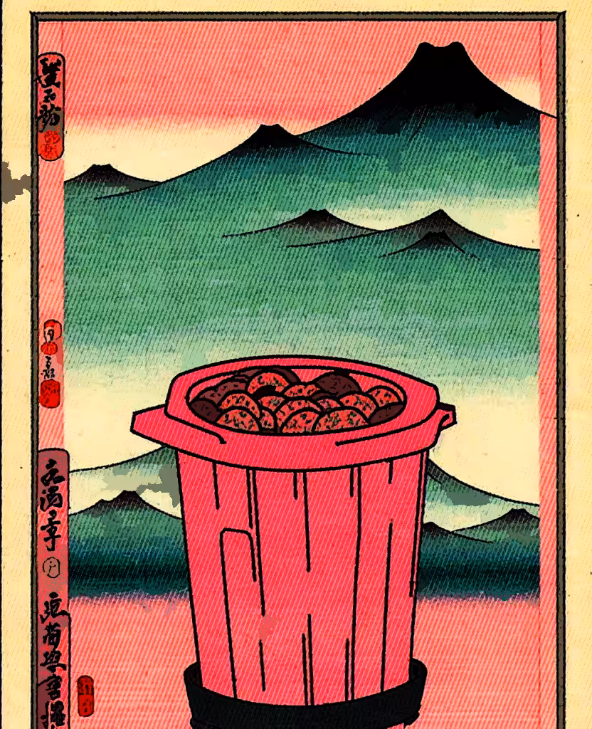 山に面して