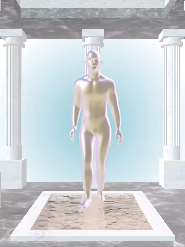 The Receding Shimmery Violet Garden Man #357
