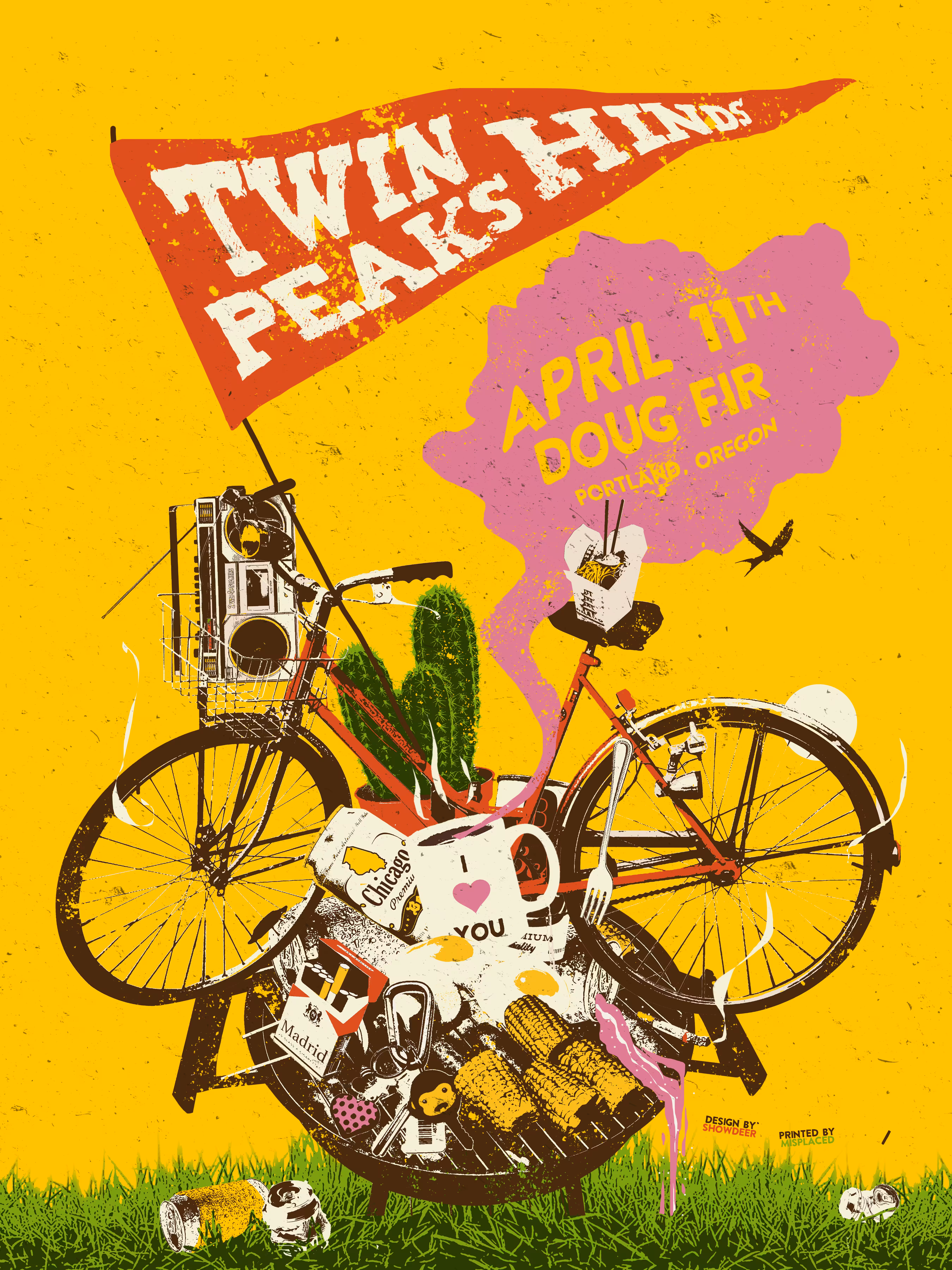 SHOWDEER POSTERS: TWIN PEAKS / HINDS - PORTLAND, OREGON @ DOUG FIR LOUNGE | APRIL 11TH, 2017