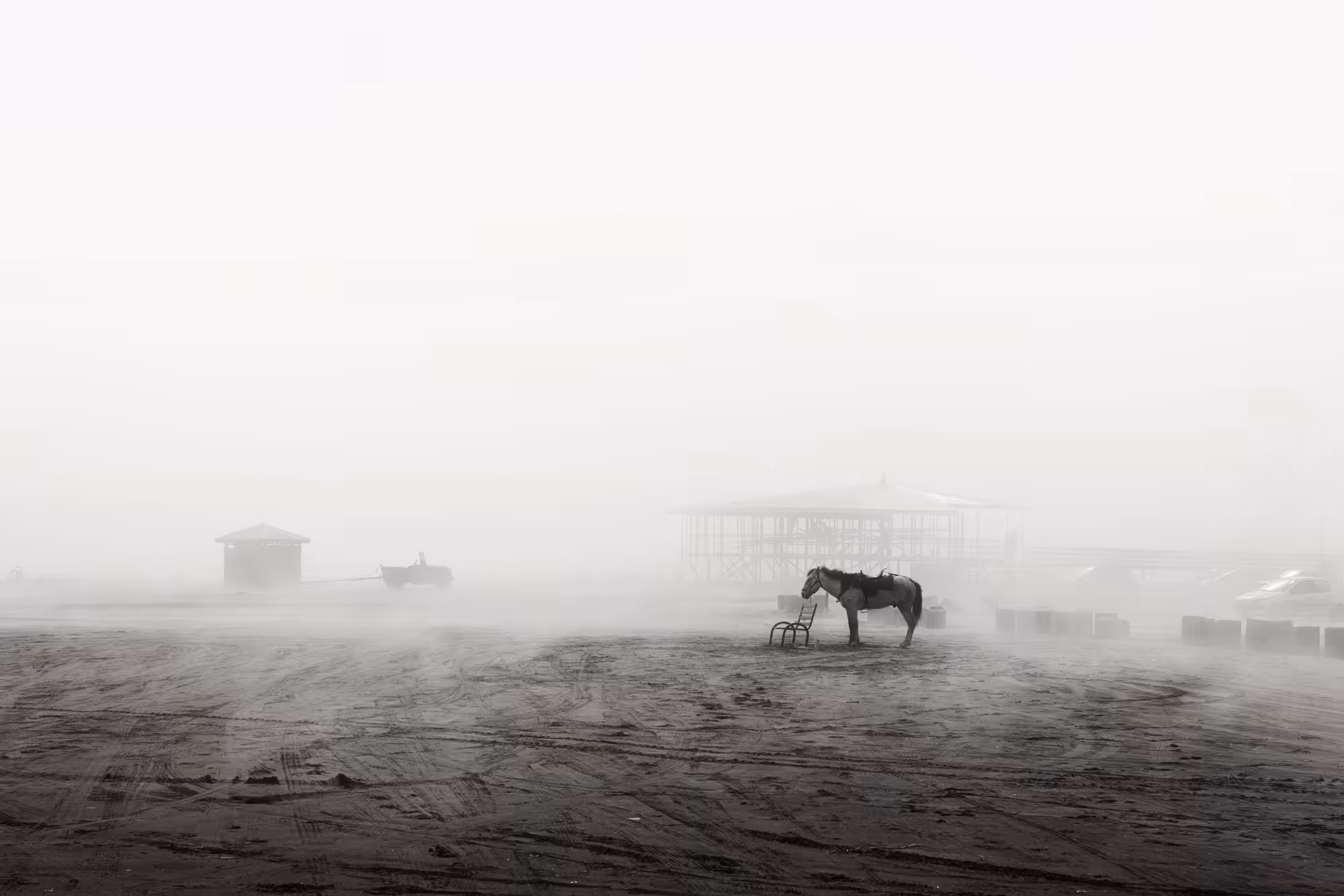 alone  on the beach