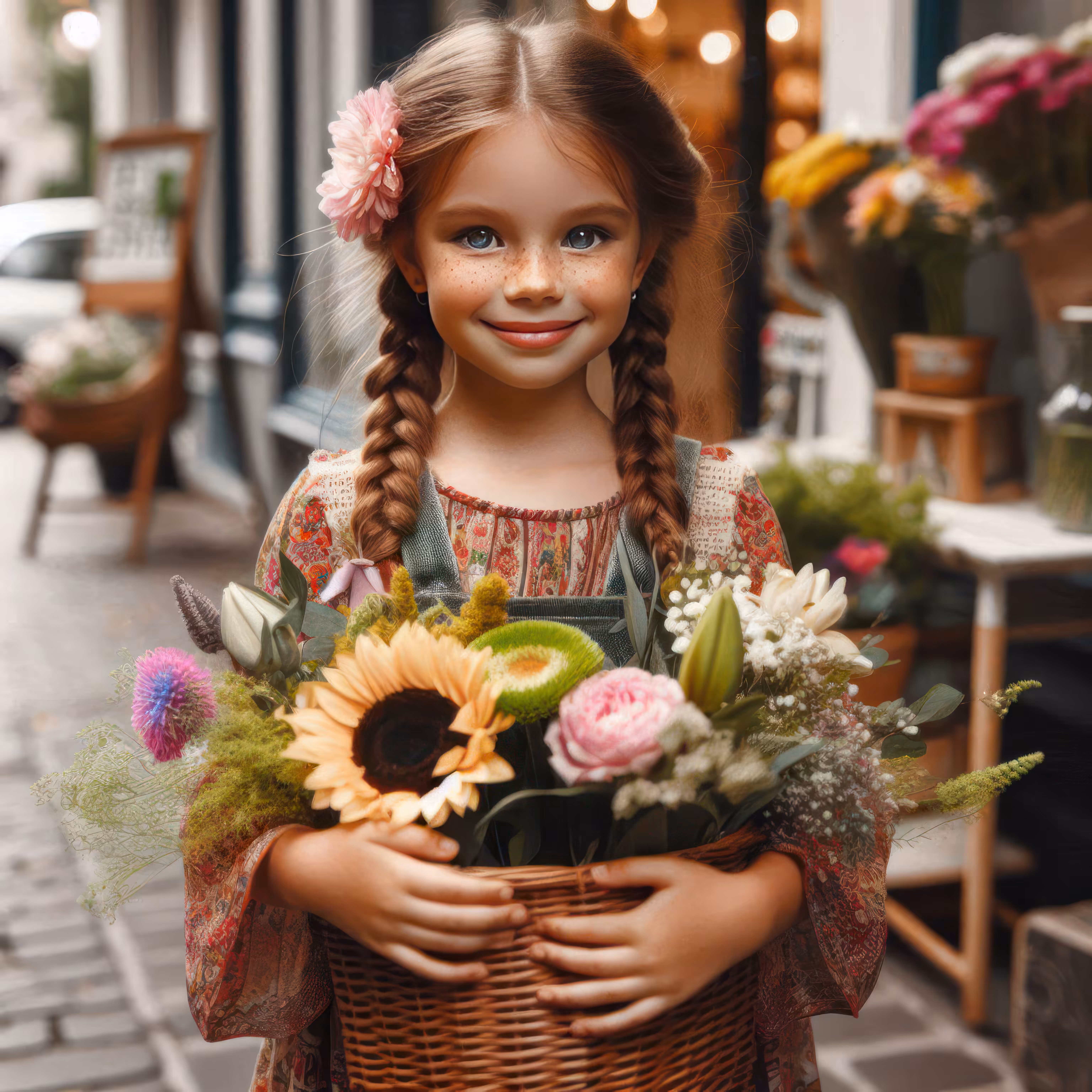 Flower seller girl
