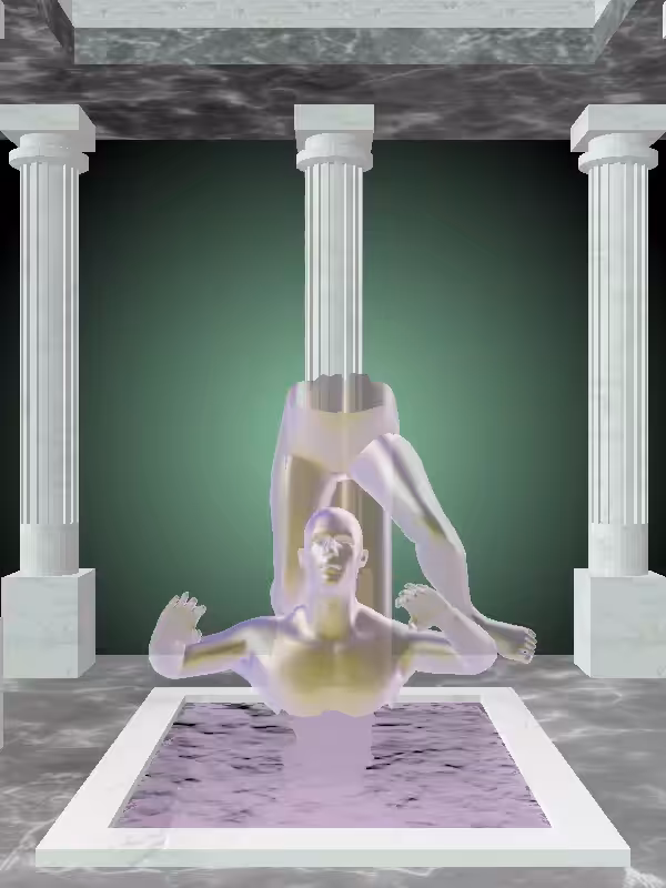 HeavenComputer: The Fading Treading Water Shimmery Violet Garden Man #4378