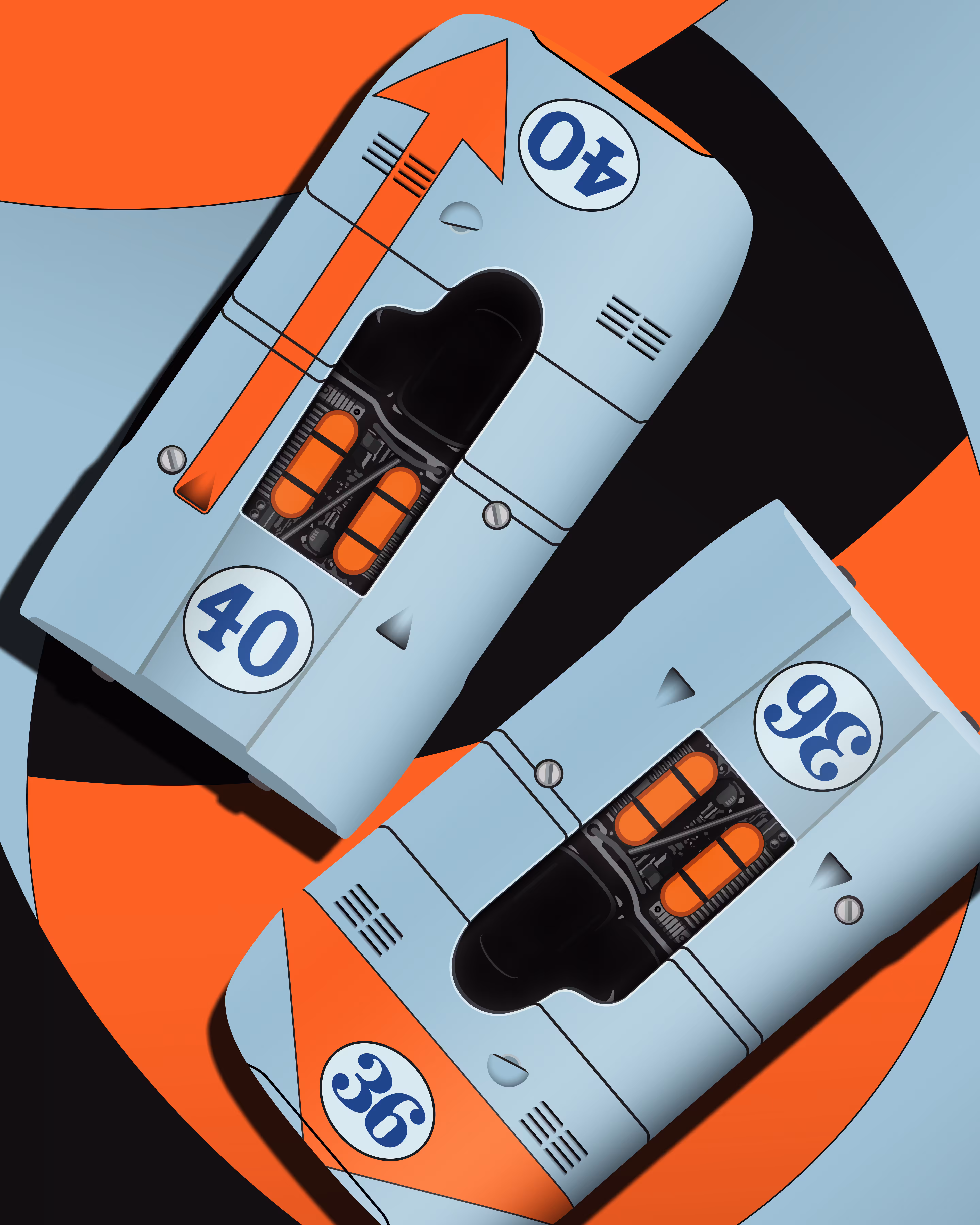 1970 Targa Florio Porsche 908-3 N°40 x N°36