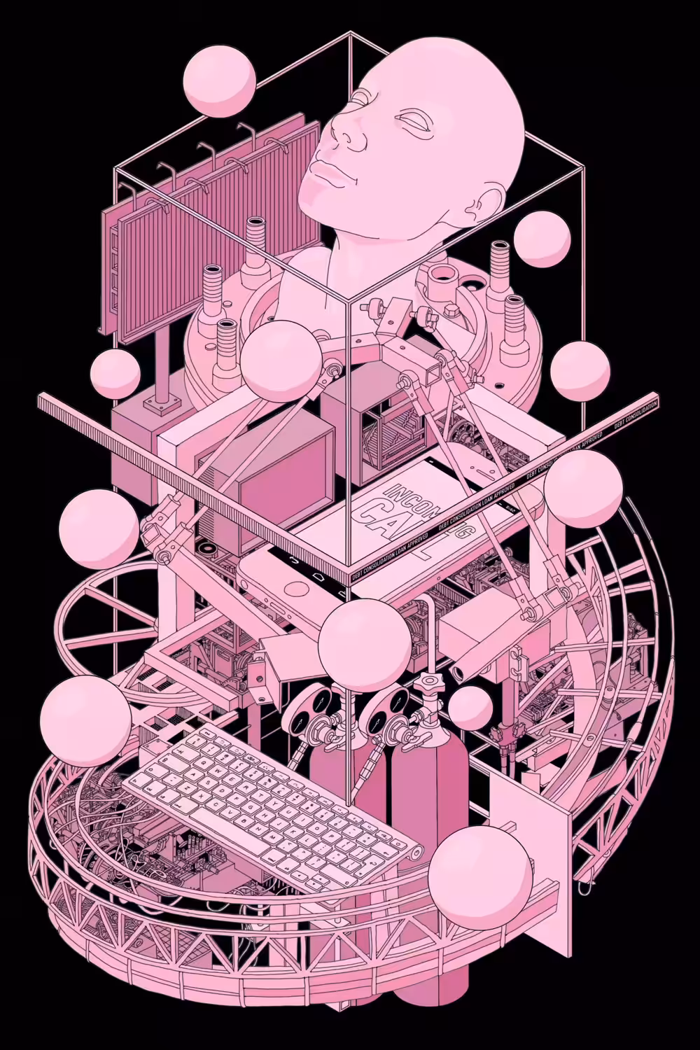 Pink Office Cubicle