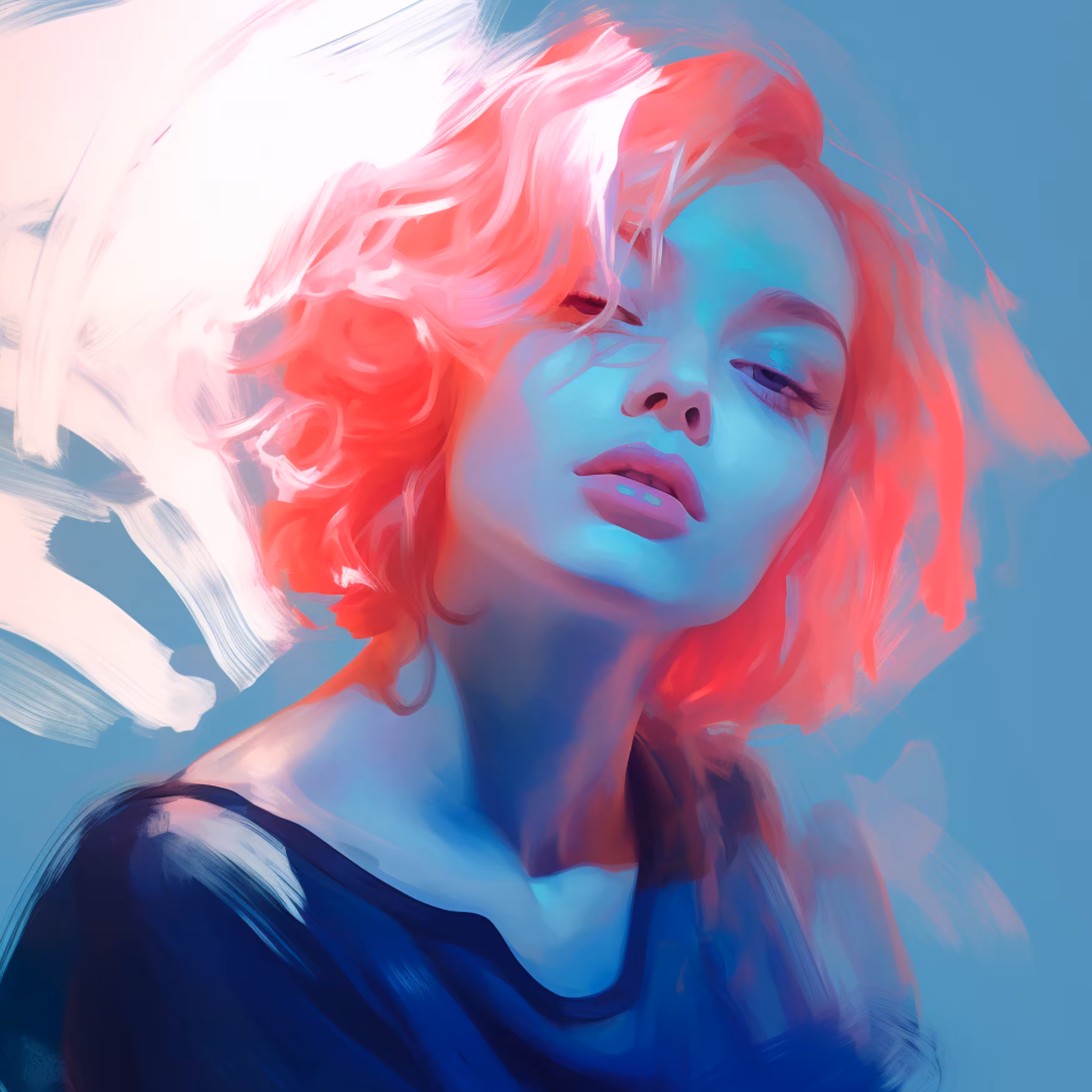 Dark blue and light pink