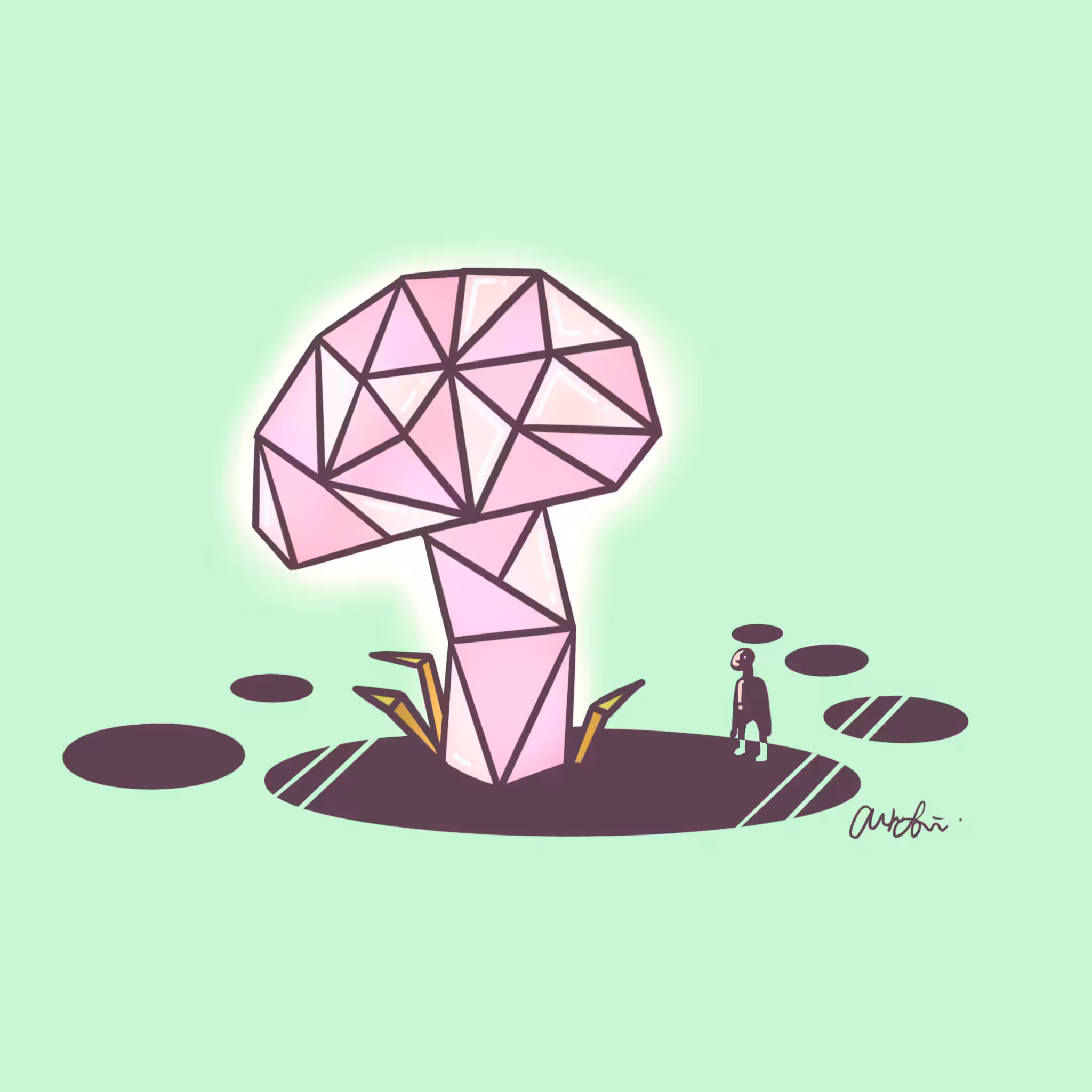 #002 Crystal Mushroom
