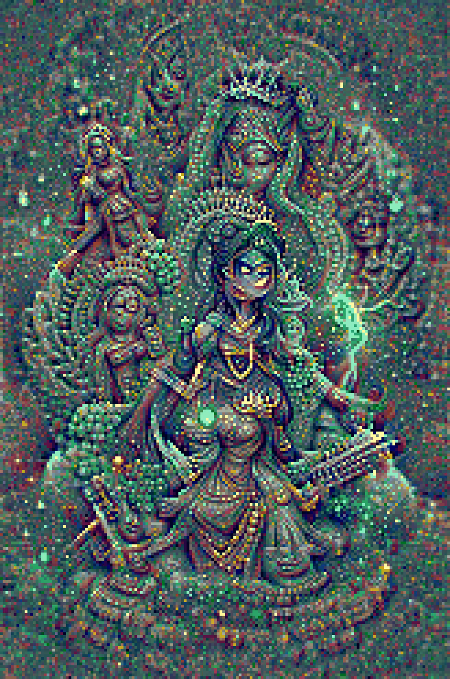 A meeting of the goddesses Parvati Goddess of Fertility, Kali Goddess of Time, and Saraswati Goddess of Knowledge.                                      0.794916 Green Tara The Female Buddha. Aditi The Goddess of Limitlessness. 