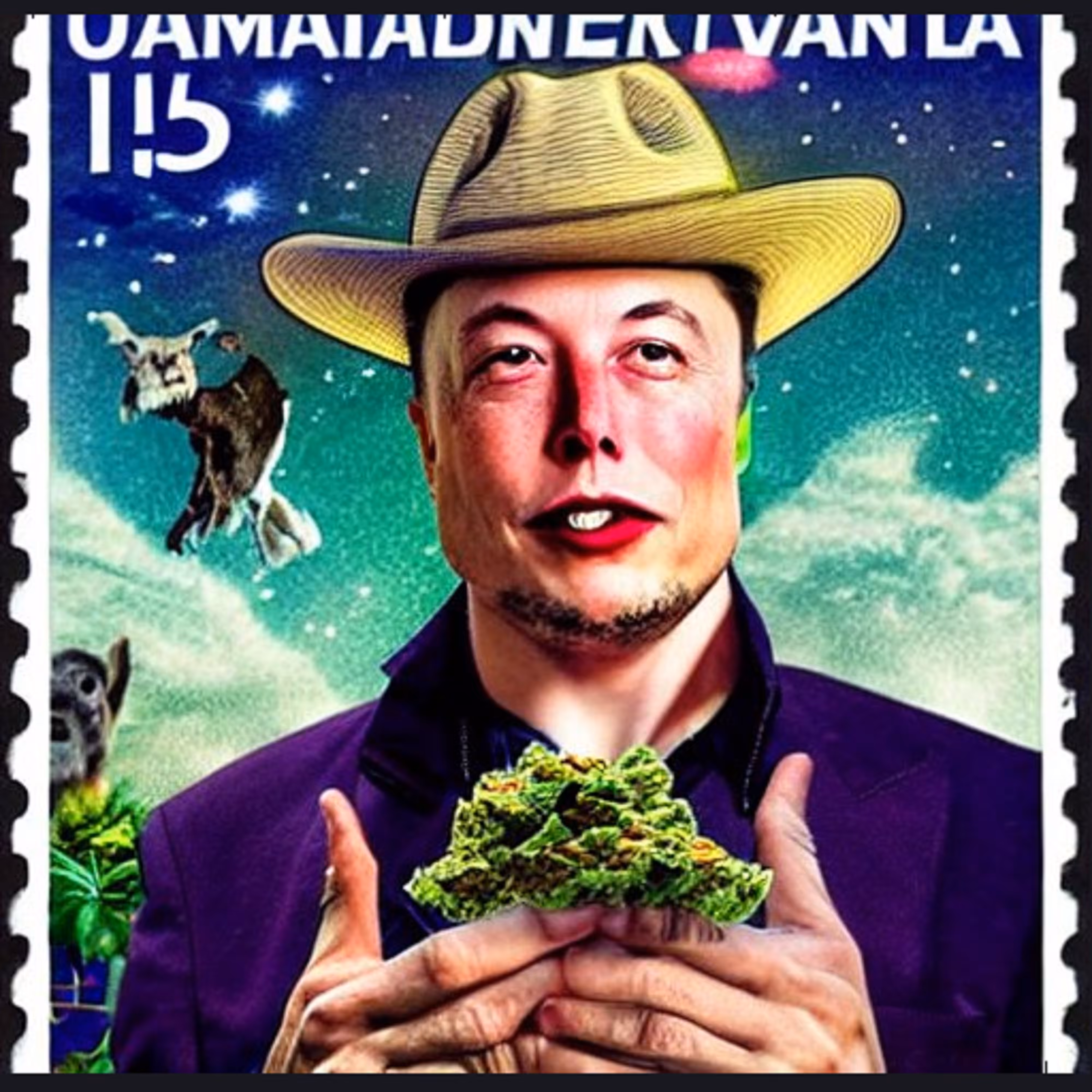 ELON "COSMIC WEED SMOKER" STAMP -- ANCIENT[2022]