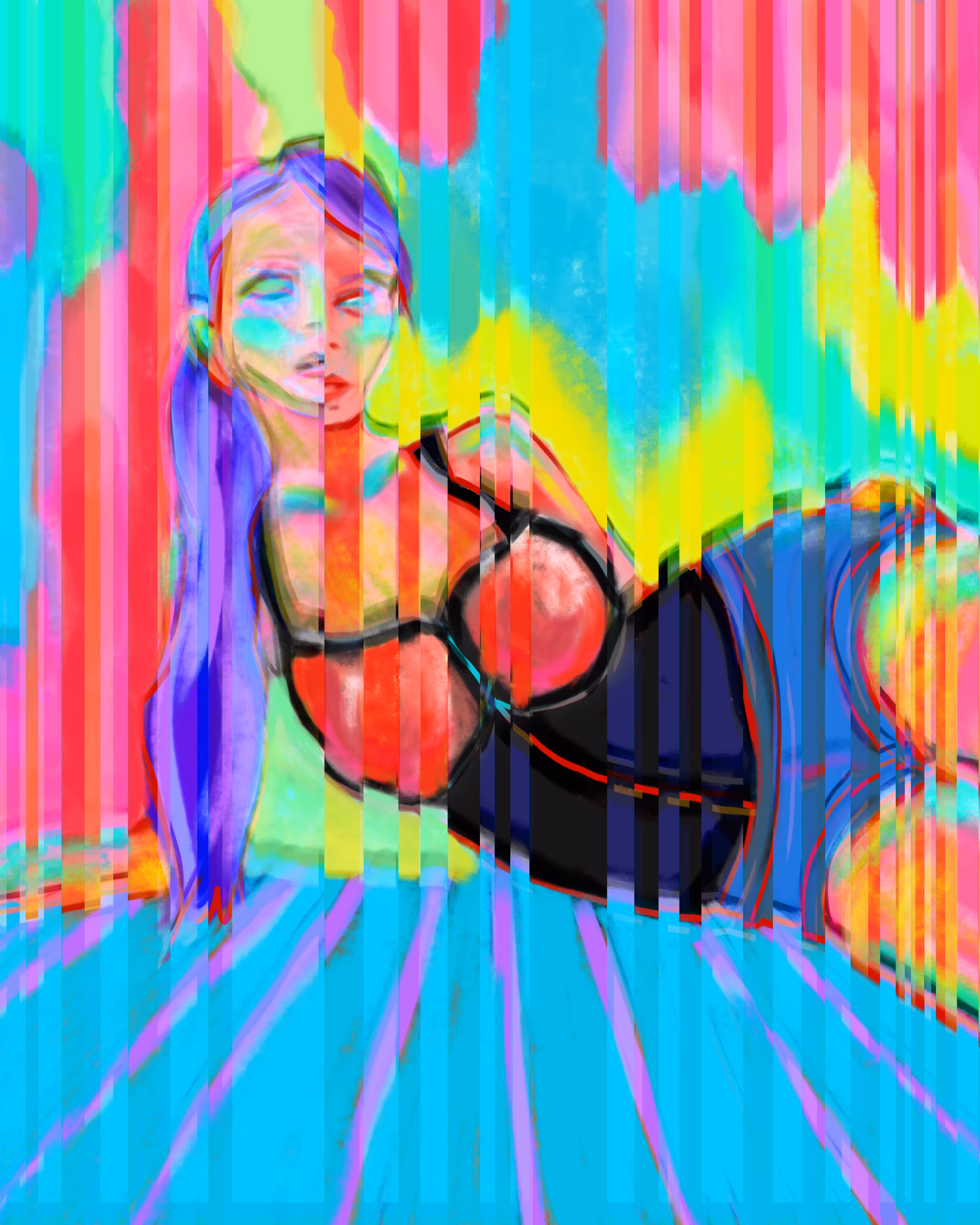 The Artist Detached: sliced self-portrait series