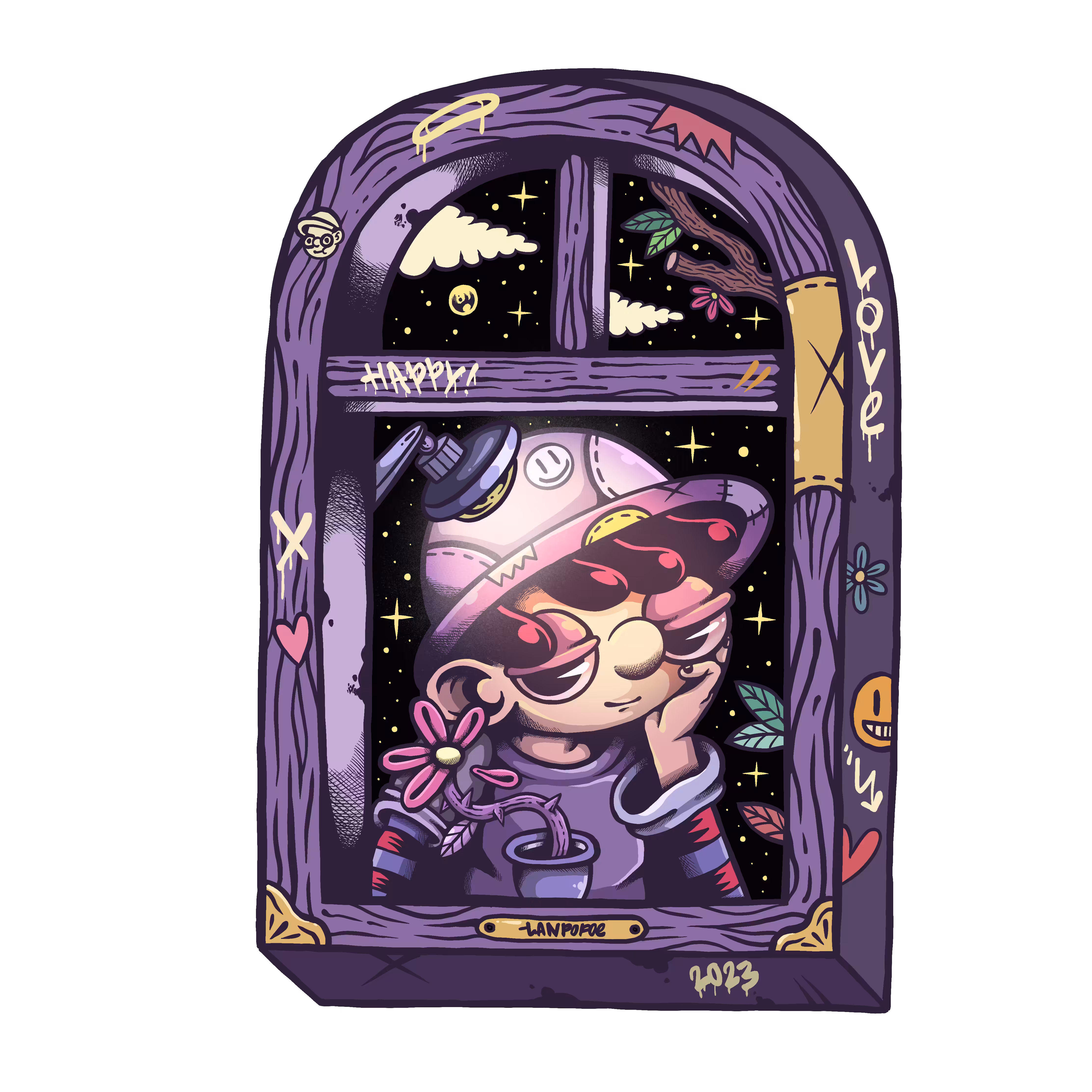 Tanpopoe and purple window 