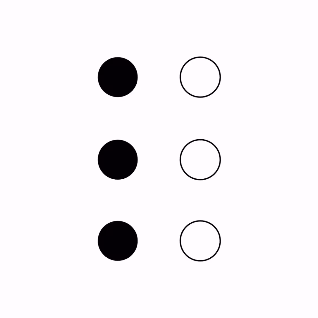 Braille Cells: The Audio/Visual Alphabet With Numbers: Braille Cell: L
