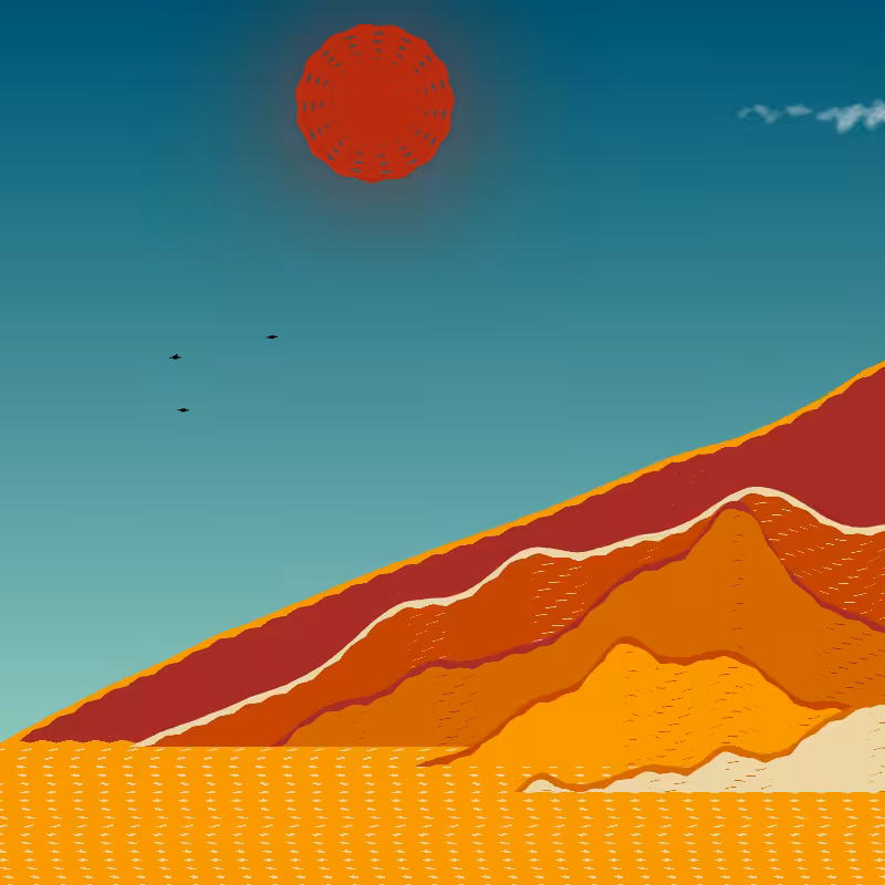 Painted Mountain Sunset #220