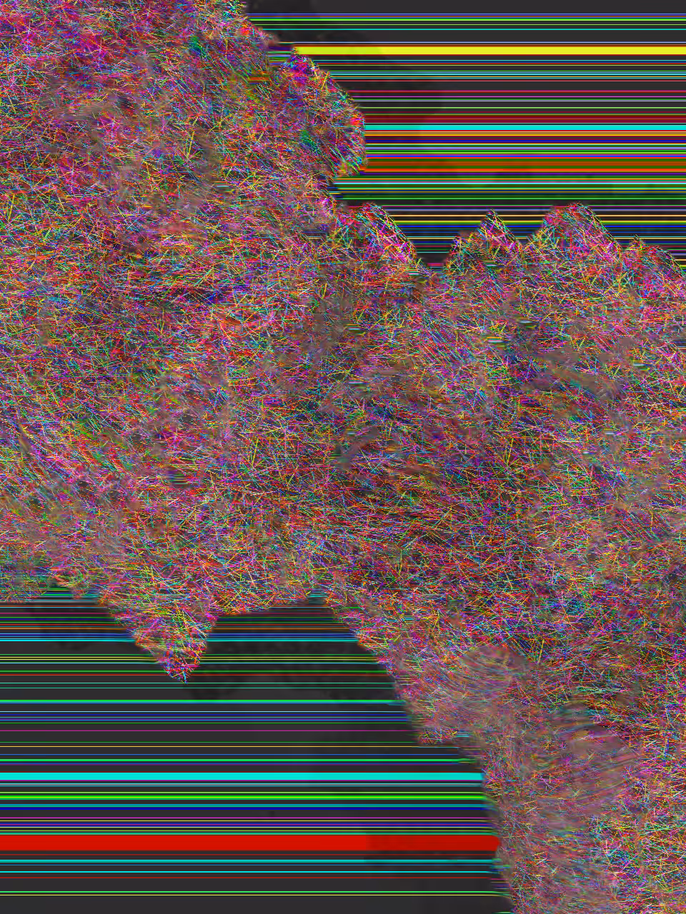A Line Map of Line Paths On a Slightly Cloudy Day on a Line Ocean Zoomed In from Space