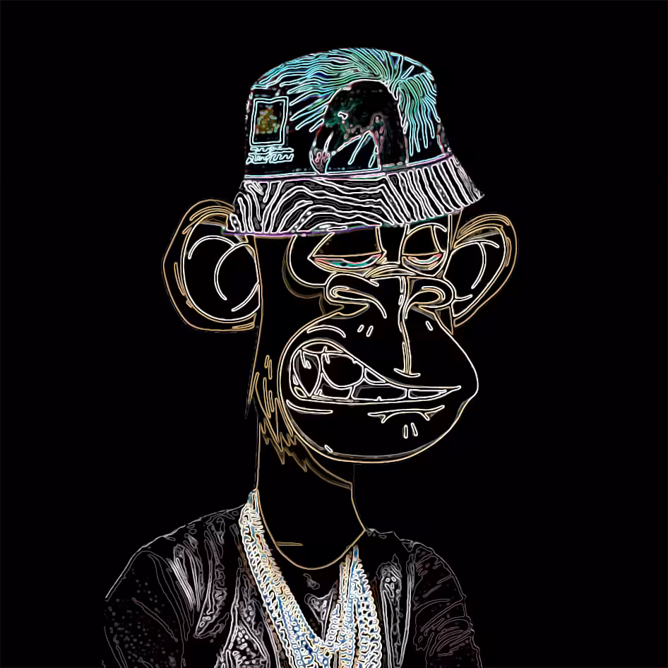 neon bored ape #253