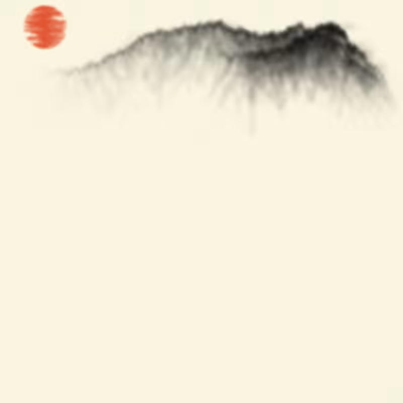 Sumi-E Mountains & Bamboo #40
