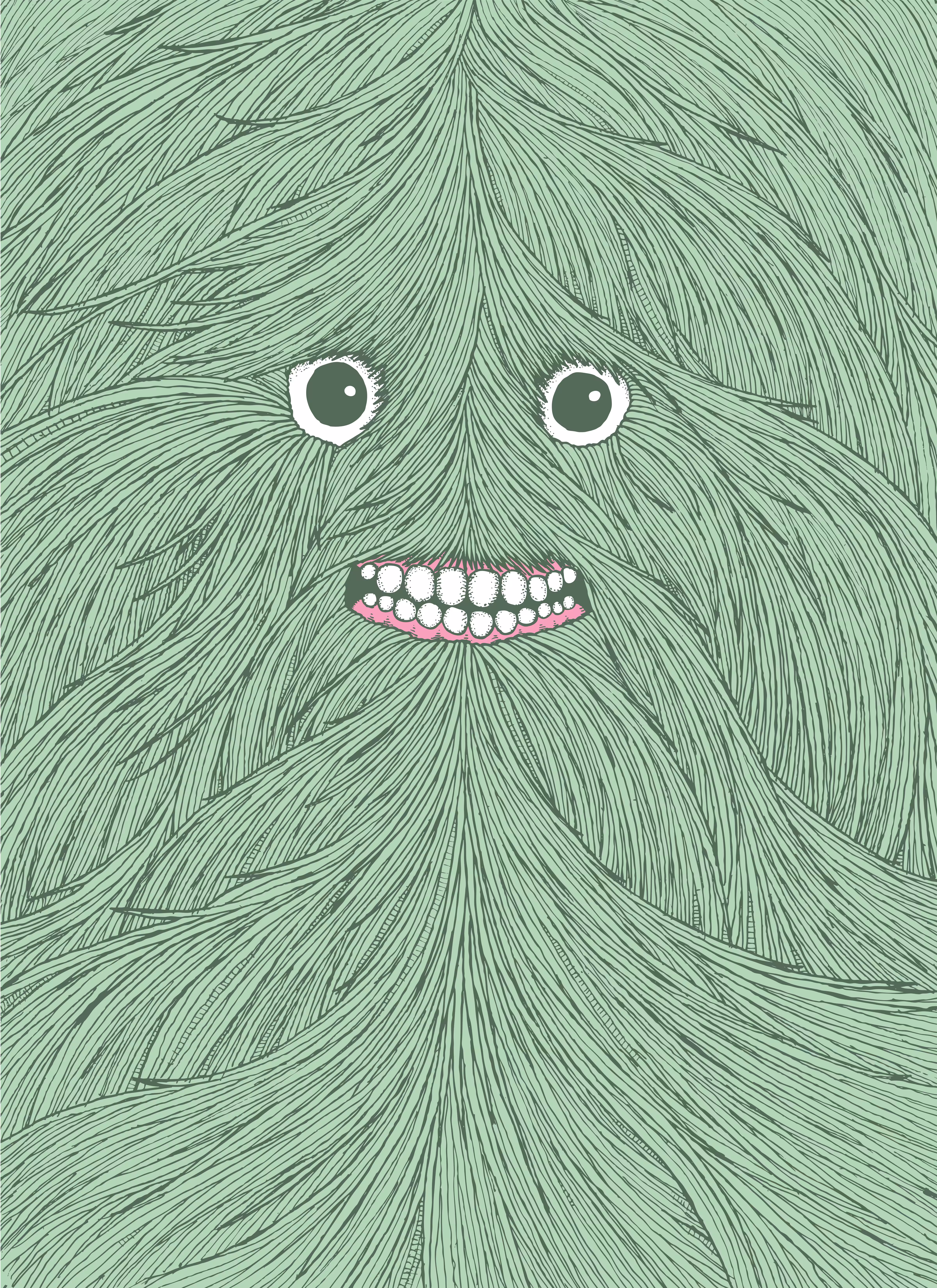 Green Hairy Face