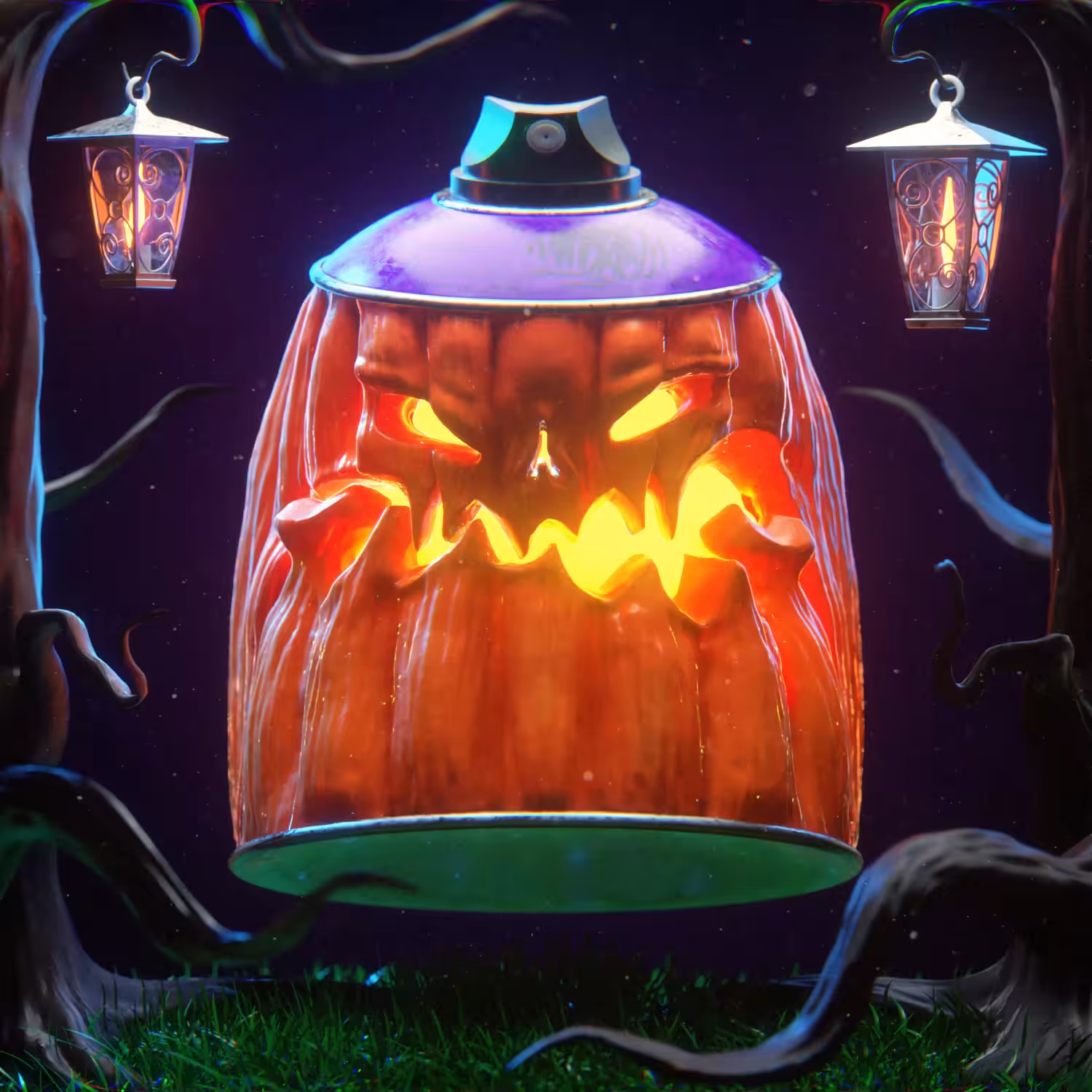 Halloween Spray Skull Cans #002