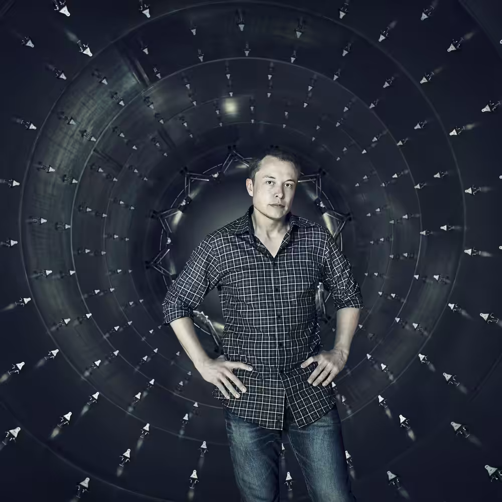 Elon Musk Inside Second-Stage Fuel Tank